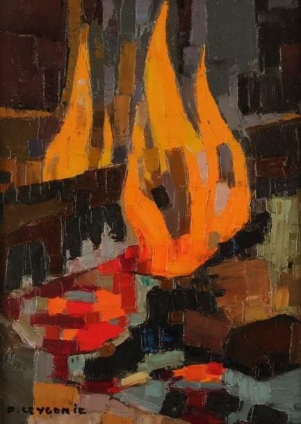 Pierre LEYGONIE (né en 1923)
Le Feu Huile sur toile. Signée en bas à gauche. H: 33 x L: 24 cm