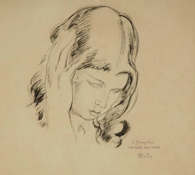 Charles MARTIN (1848-1934)
Étude de jeune fille Encre. Signée et dédicacée en bas à droite. H: 34 x L: 38 cm