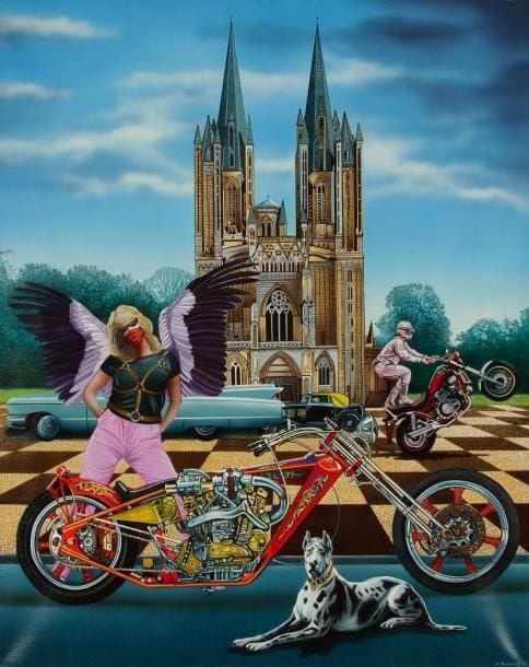 Gérard BAUER (Né en 1947)
Les Dieux fous, 1985 Acrylique sur toile. Signée et datée en bas à droite. Signée au dos. H: 92 x L: 73 cm