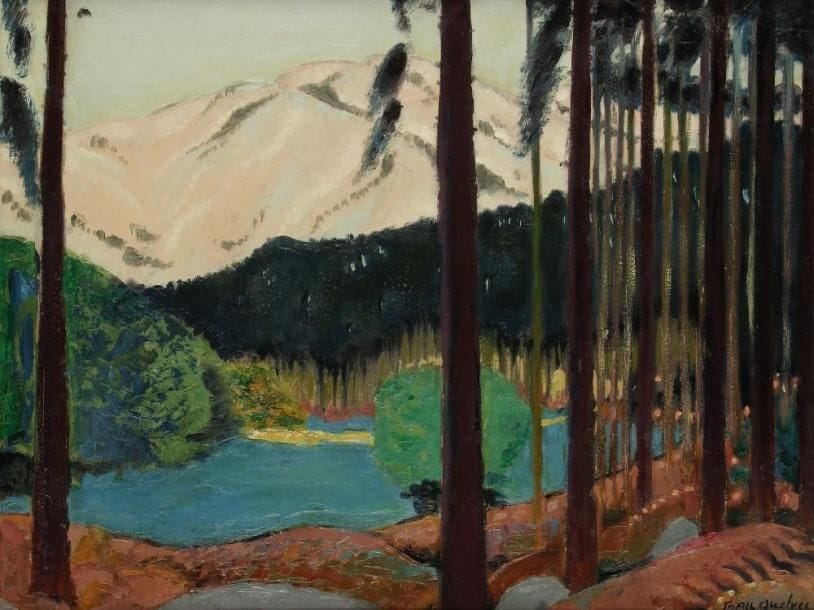 François QUELVEE (1884-1967)
Lac de montagne en automne, 1922 Huile sur carton. Signée en bas à droite. Annotée et datée au dos. H: 46 x L: 60 cm