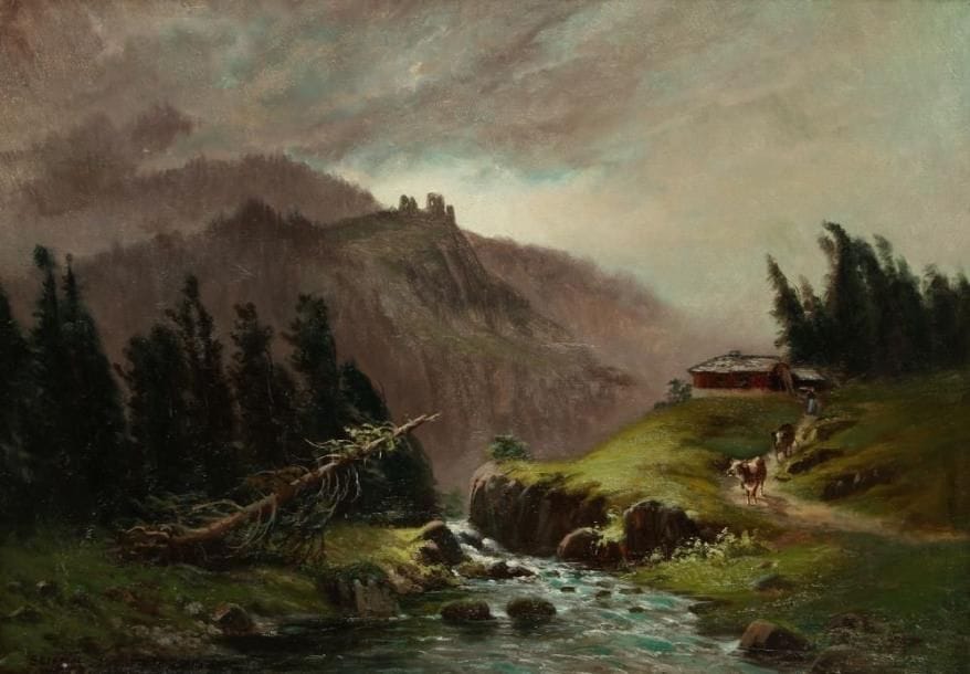 Claudius SEIGNOL (1858-1926)
Rivières en montagne Huile sur toile. Signée en bas à gauche. (Restaurations). H: 47 x L: 65 cm