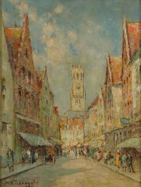 Charles VERBRUGGHE (1877-1974)
Bruges, rue des Pierres Huile sur isorel. Signée en bas gauche. Située au dos. H: 35 x L: 27 cm