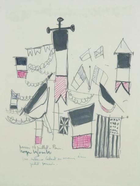 Roger BEZOMBES (1913-1994)
Paris, 14 juillet Tirage rehaussé à l'encre. Signé et titré en bas à gauche. Dédicacé. H: 31,50 x L: 34 cm