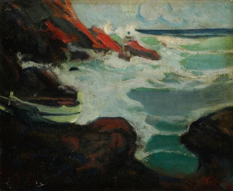 Louis FORTUNEY (1878-1950)
Bord de mer à Trayas, 1932 Huile sur carton. Signée et datée en bas à droite. Signée, datéeet dédicacée au dos. H: 31 x L: 38 cm