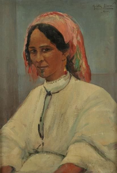 Gaston DUREL (1879-1954)
Marocaine Huile sur toile. Signée et située "Maroc" en haut à droite. H: 65 x L: 46 cm