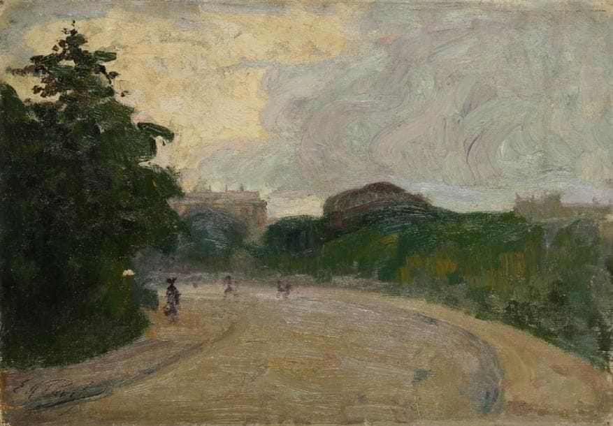 Elie Anatole PAVIL (1873-1944)
Promenade au parc Huile sur toile contrecollée sur panneau. Signée en bas à gauche. (Petits manques). H: 22 x L: 31 cm Provenance: vente Loudmer, Paris 15 juin 1970