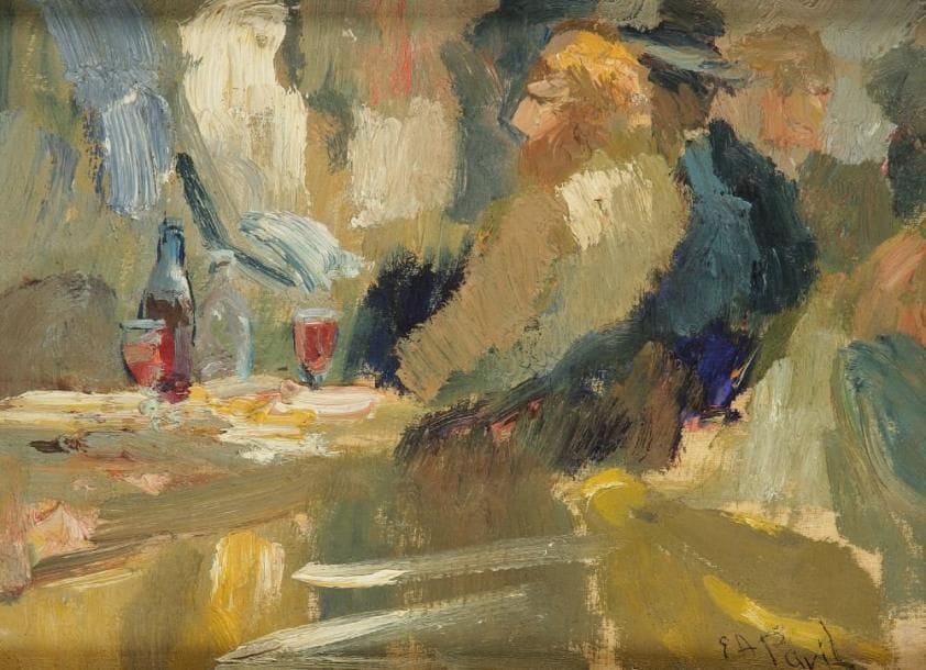 Elie Anatole PAVIL (1873-1944)
Sur la place à Montmartre, 1920 Huile sur panneau. Signée en bas à droite. H: 16 x L: 22 cm Provenance: Vente de l'atelier, Paris 1972. Ancienne collection Lina Pavil (fille du peintre)