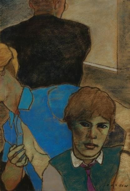 Mickael BASTOW [anglais] (né en 1943)
Deux femmes et un homme Pastel. Signé en bas à droite. H: 76 x L: 51 cm