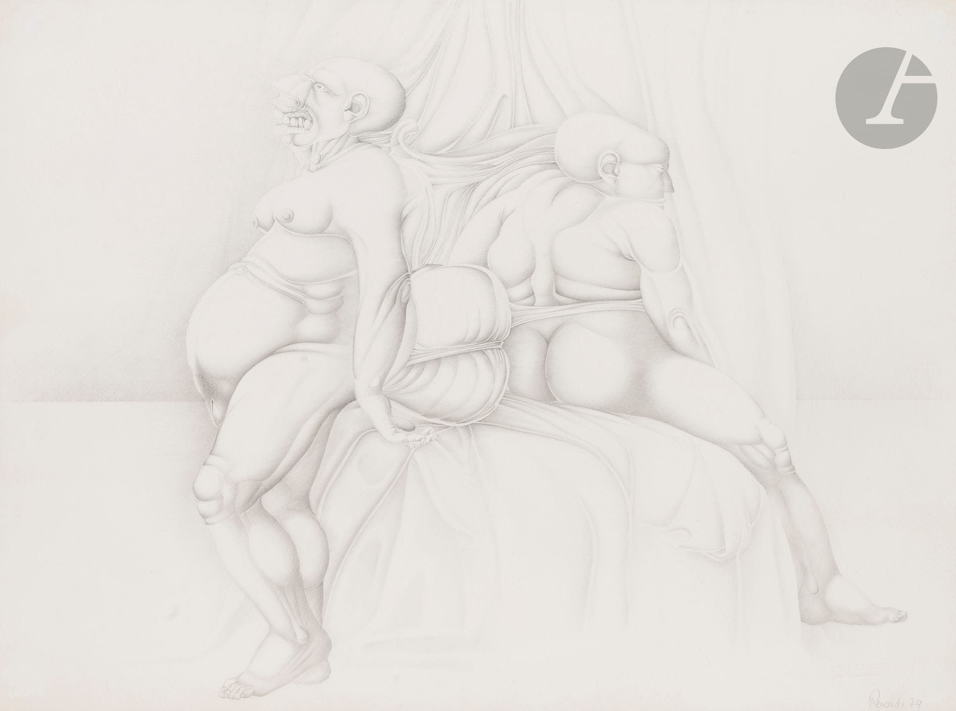 Félix de RECONDO (1932-2015)
Couple nu, 1979
Mine de plomb.
Signée et datée en bas à droite.
56 x 76 cm