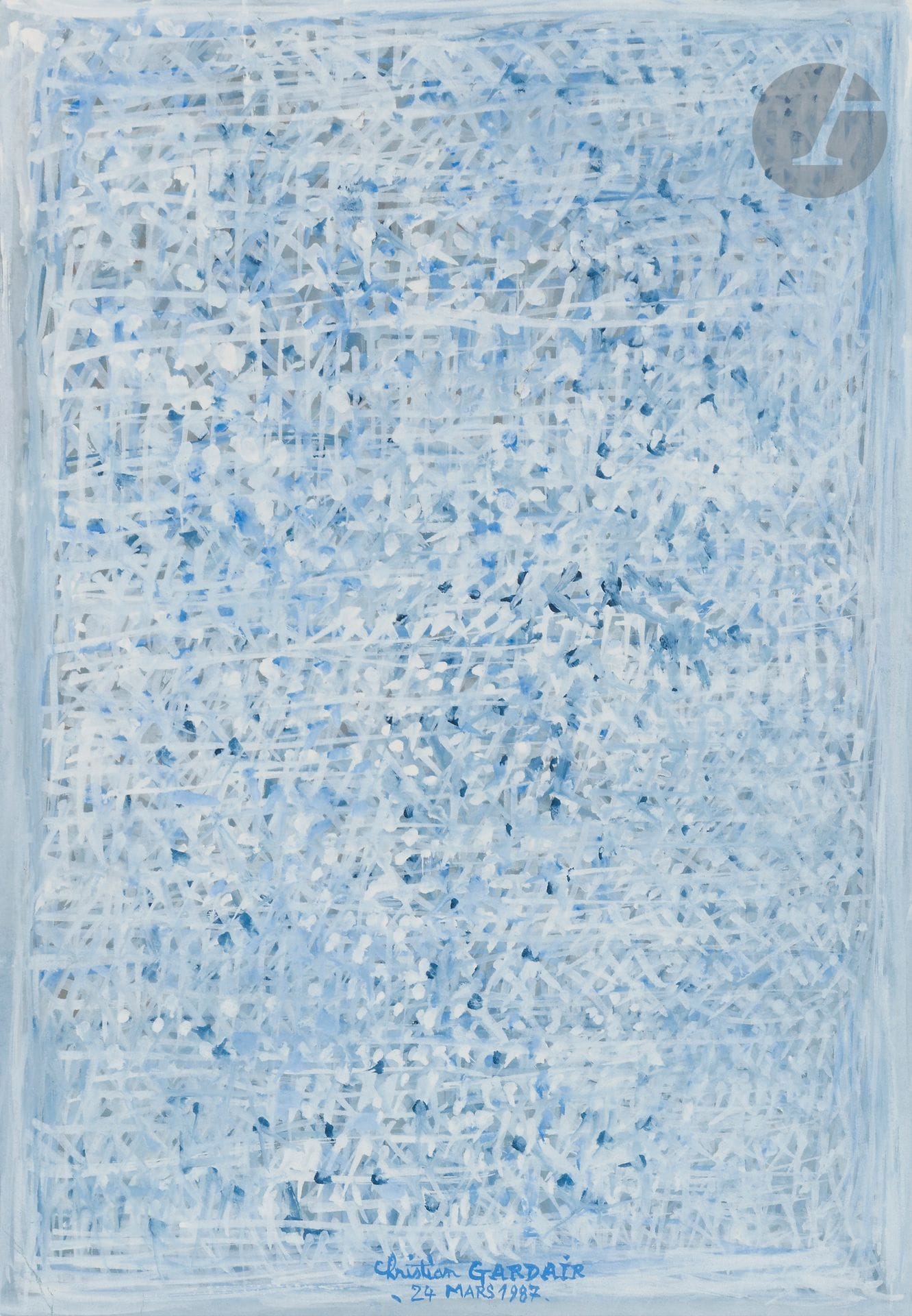 Christian GARDAIR (né en 1938)
Ne cherchez plus mon cœur, 1987
Gouache.
Signée et datée en pied.
Signée, datée et légendée au dos.
25 x 18 cm