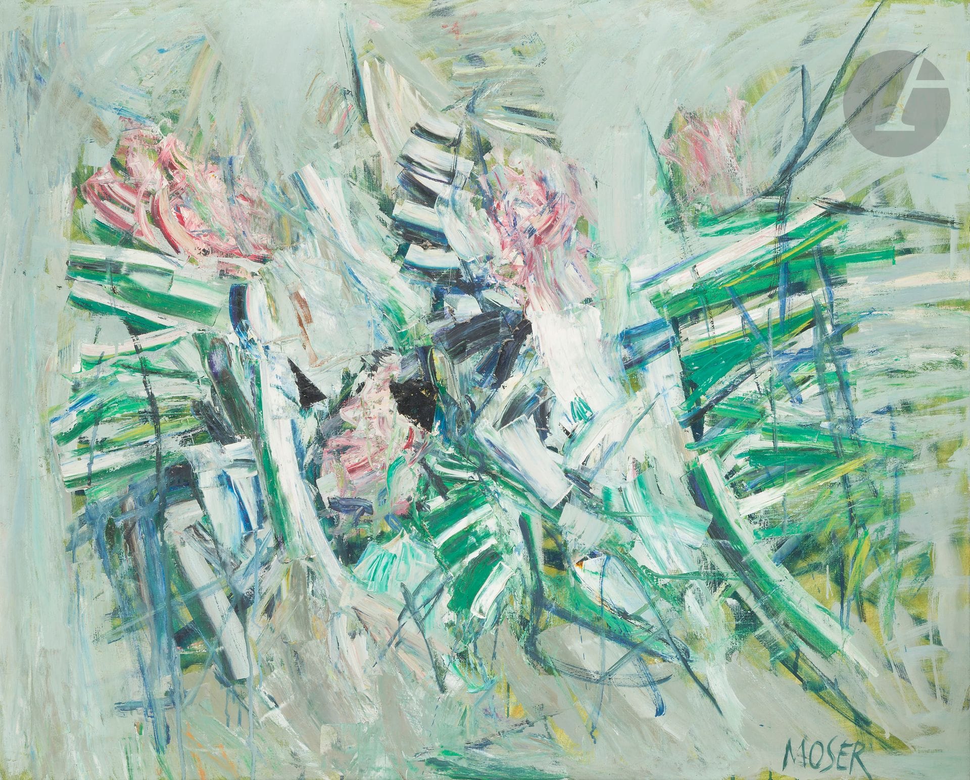 Wilfrid MOSER [suisse] (1914-1997)
Joueurs de rugby
Huile sur toile.
Signée en bas à droite.
97 x 120 cm

Provenance : 
Galerie Jeanne Bucher, Paris.
