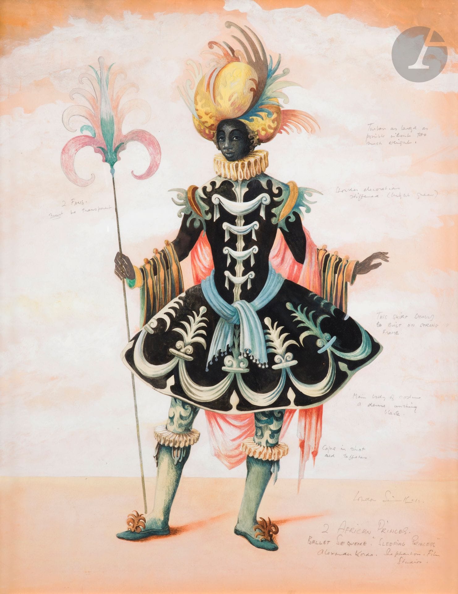 Loudon SAINTHILL (1919-1969)
Le Prince Africain
Gouache.
Signée en bas à droite.
65x50cm

 Exposition: 
Memorial Exhibition, David Jones Art Gallery, Sydney,1972, n°38.