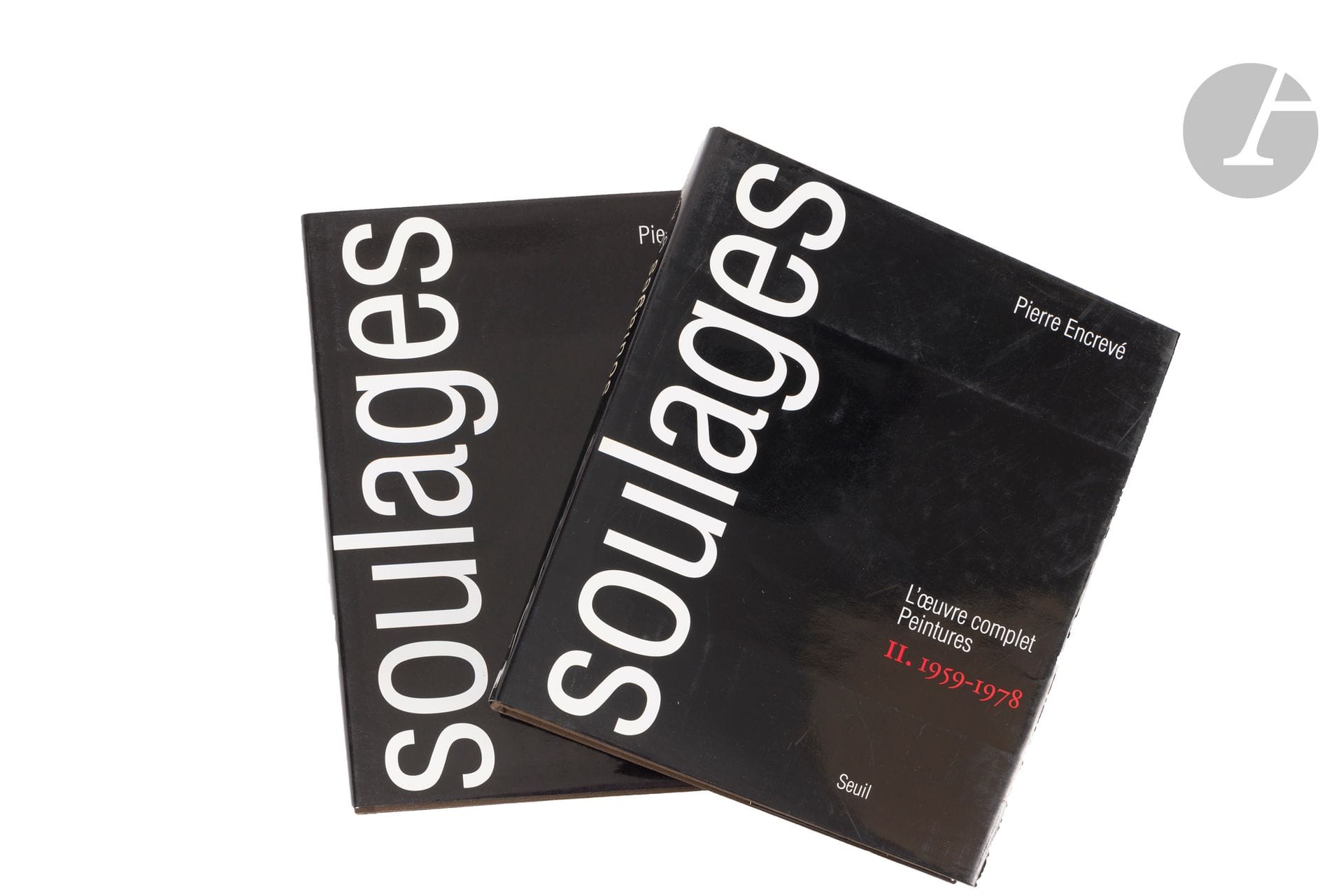 [SOULAGES. 2 volumes du Catalogue raisonné par Pierre Encrevé]
- ENCREVÉ Pierre, Pierre Soulages. L'Œuvre Complet. Peintures 1946-1949, Tome 1, Paris, Éditions du Seuil, 1994.
- ENCREVÉ Pierre, Pierre Soulages. L'Œuvre Complet. Peintures 1959-1978, Tome 2, Paris, Éditions du Seuil, 1995.