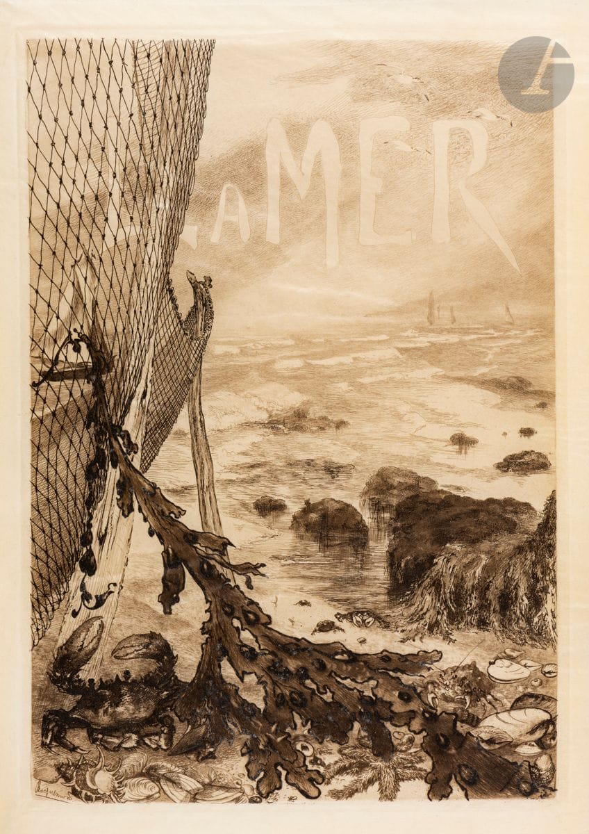 George Auriol (Jean-Georges Huyot, dit) (1863-1938) 
Sujets divers. Lithographie ; gillotage. Formats divers. Impression en couleurs. Très belles épreuves sur vélin. Traces d’oxydation et de plis à certains feuillets. Marges. Ens. 7 p.