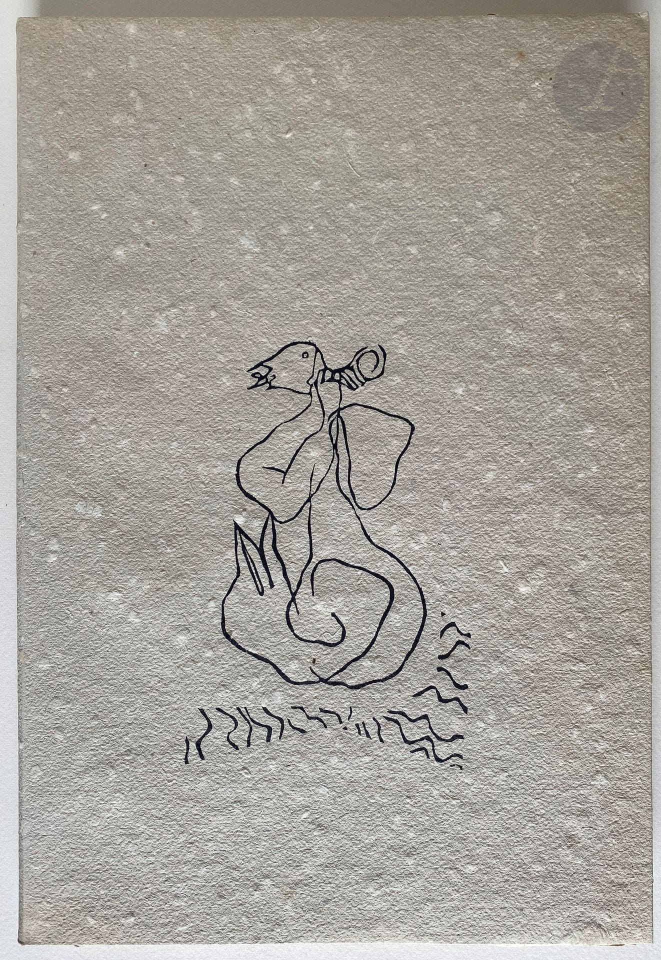 LAURENS (Henri) - HOMÈRE.
L’Odyssée.
[Paris : Creuzevault], 1952. —In-4, en feuilles, couverture rempliée, chemise à dos de parchemin ivoire, étui.

Édition proposant les chants V et VI de L’Odyssée d’Homère dans la traduction française de Victor Bérard, illustrée de 14 bois originaux de Henri LAURENS (1885-1954), dont 1 sur la couverture, 1 sur le titre, 1 à pleine page et 11 dans le texte.

Tirage à 175 exemplaires signés par l’artiste à la justification ; celui-ci est l’un des 125 sur vergé de Montval, très bien conservé malgré quelques rousseurs éparses.
