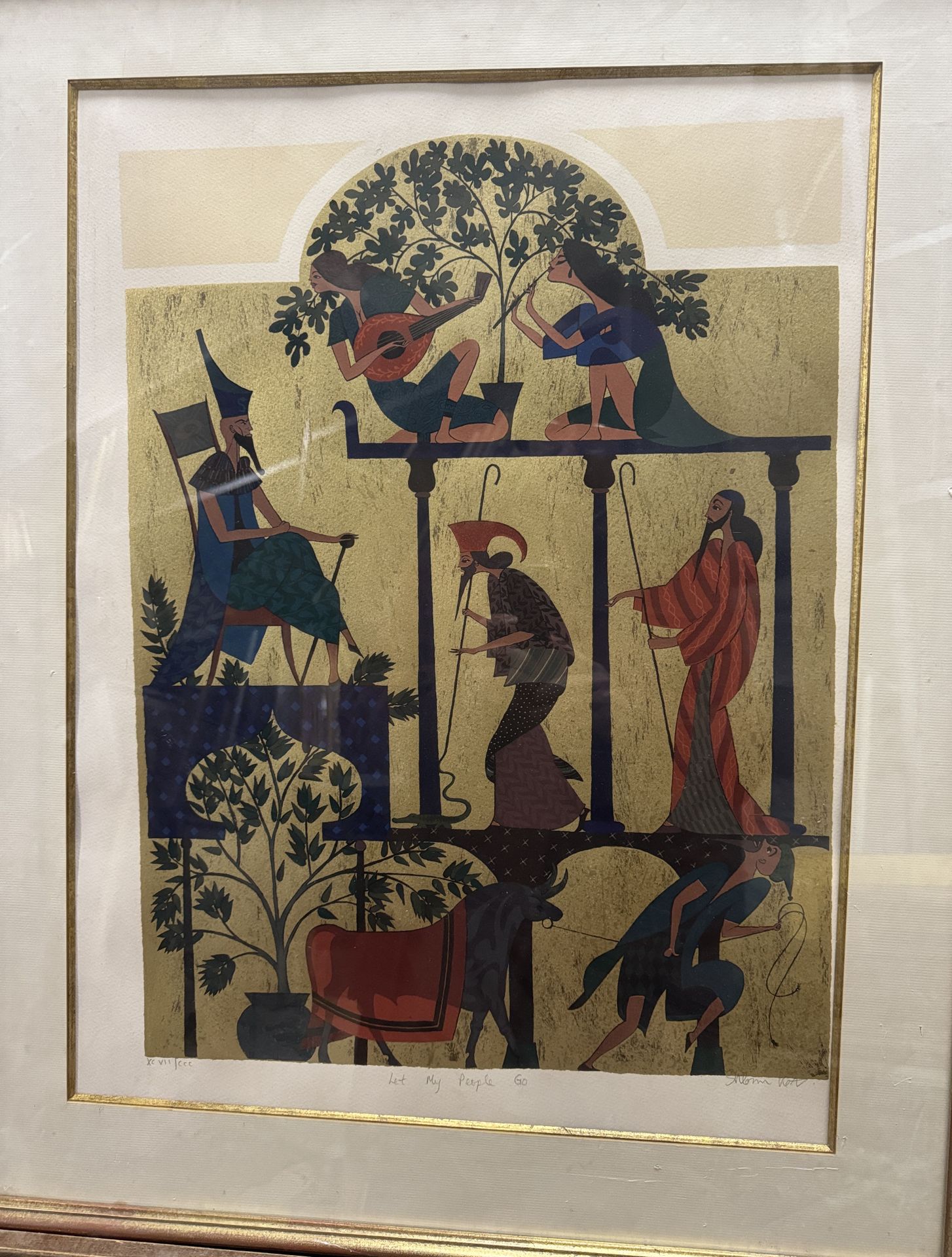 Shlomo KATZ (1937-1992)
« Let my people Go » et « The four Sens »
2 lithographies signées et justifiées sur CCC. 
41 x 55 cm et 60 x 45 cm