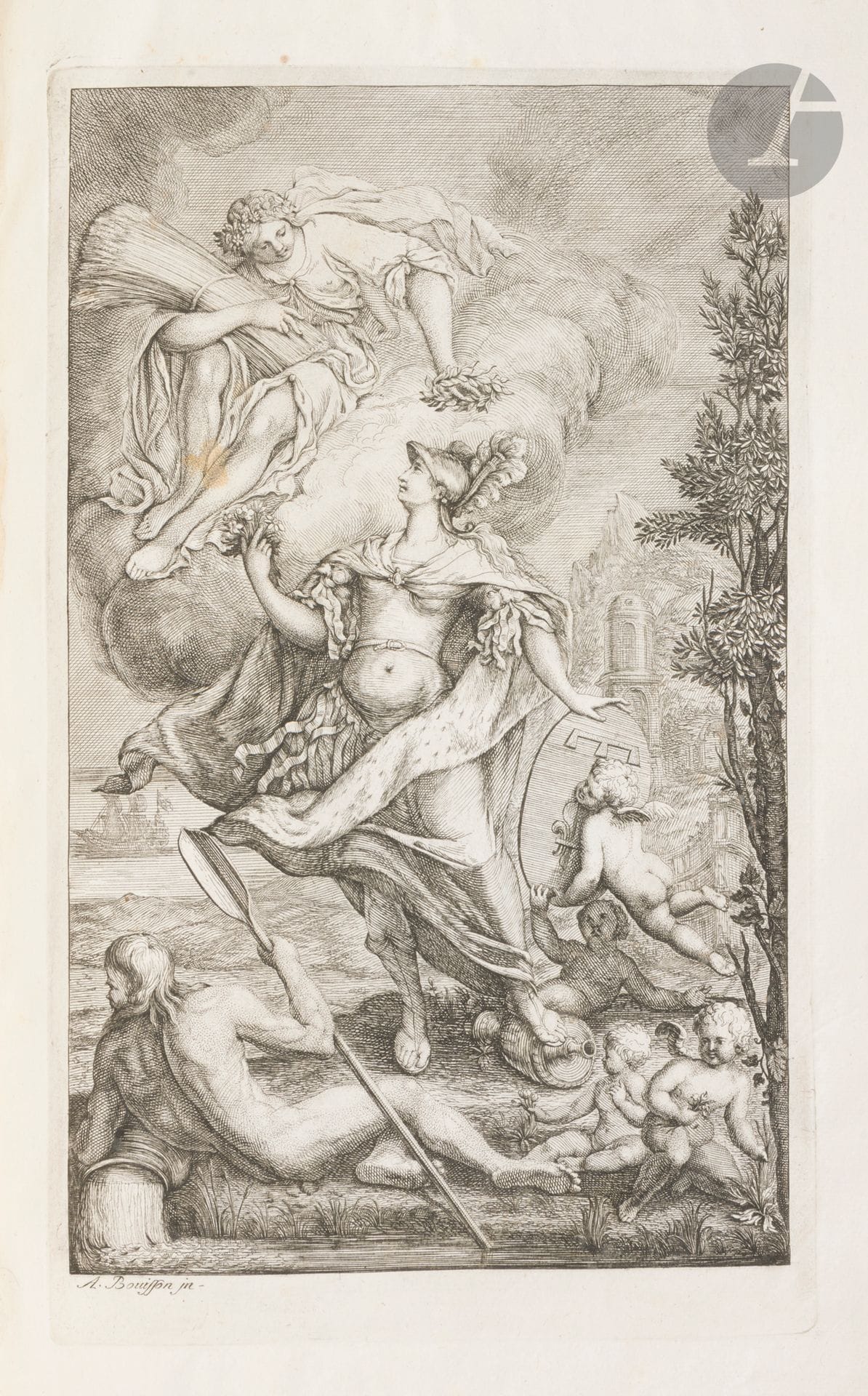 GARIDEL (Pierre-Joseph de).
Histoire des plantes qui naissent aux environs d'Aix, et dans plusieurs endroits de la Provence.
Aix : Joseph David, 1715 [1718]. - In-folio, 356 x 238: frontispiece, (1 f.), xxxiv, xlvij, 524 pp. misquoted 522, (13 ff.), 100 plates. Brown calf, spine ribbed and decorated, speckled edges (period binding).

First edition of this sought-after work by physician and botanist Pierre-Joseph de Garidel (1658-1737), a disciple and close friend of Tournefort, who named a genus of buttercup plant Garidella.

This work, written for purely medical purposes, brings together several hundred plants from the Aix region and the Alpes de Haute-Provence. Presented in chronological order, some are described for the first time. A lengthy article is devoted to truffles, and in particular to how to find them, with the help of a sow or by the presence of midges.

Dedicated to the procurators of the Provence region, the work was printed with great luxury in Aix, in folio format, at the expense of these procurators and the States of Provence, making it one of the monuments of the typographical art of this region. Although dated 1715, it actually appeared in 1718, advertised in Le Journal des sçavans of Monday September 5, 1718; the privilege is dated December 9, 1716.

The illustration consists of a frontispiece signed A. Bouisson, an entablature bearing the arms of the Counts of Provence, a handsome historiated lettering and 100 plates engraved by H. Blanc. These plates are numbered from 1 to 117, but there are no plates 16, 24, 26, 31, 41, 45, 66, 67, 68, 69, 70, 86, 88, 92, 93, 107 and 115, and plate 82 is numbered 2. The edition is thus very complete.

Hinges cracked, spine leather partly split, head cap missing, rubbed and worn, corners dulled. Some foxing. Light spotting on the bottom of the first plates and on plate 114.
