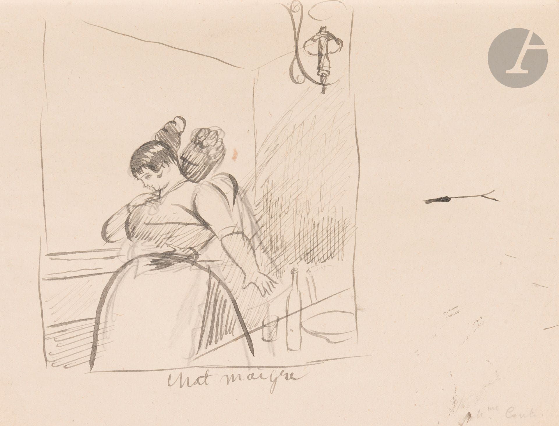 CHAS LABORDE - FRANCE (Anatole).
Jocaste & le chat maigre.
Paris : La Banderole, 1921. — In-8, 252 x 197 : (4 ff. premier blanc), 222 pp., (3 ff. dernier blanc), 2 planches, couverture imprimée. Veau havane, large bande verticale à décor à froid et peint et deux larges bandes horizontales de veau fauve souligné de deux filets à froid en prolongement des nerfs sur les plats, dos à deux larges nerfs ornés de volutes à froid, encadrement de veau havane à l’intérieur, doublures et gardes de soie jaune, doubles gardes, tête dorée, non rogné, couverture et dos conservés, étui (reliure de l’époque).

Édition illustrée de 31 compositions de CHAS LABORDE (1886-1941), dont deux hors texte.
Cette édition revêt un intérêt tout particulier puisqu’elle contient les toutes premières pointes sèches de Chas Laborde, réalisées alors sous la direction de Daragnès.

Précieux exemplaires, un des 9 imprimés sur papier Whatman. Sur ce papier a été tiré un exemplaire unique avec tous les dessins originaux, 5 exemplaires numérotés de 2 à 6 et 3 exemplaires réservés pour Jean-Gabriel Daragnès, Pierre Mac Orlan et Charles Malexis, ces derniers non indiqués dans la justification.

Celui-ci est l’exemplaire réservé à Charles Malexis (1879-1959), directeur du journal La Baïonnette, justifié par l’éditeur, enrichi de deux suites des illustrations, sur japon et sur vergé, de trois dessins originaux, dont un sur papier calque, ayant servi à l’édition, et d’une dédicace autographe signée de Chas Laborde à Malexis sur l’épreuve sur japon de la première planche.

Bel exemplaire en reliure de l’époque non signée.
Dos légèrement assombri et quelques traces de frottements.

Provenance :
Charles Malexis.