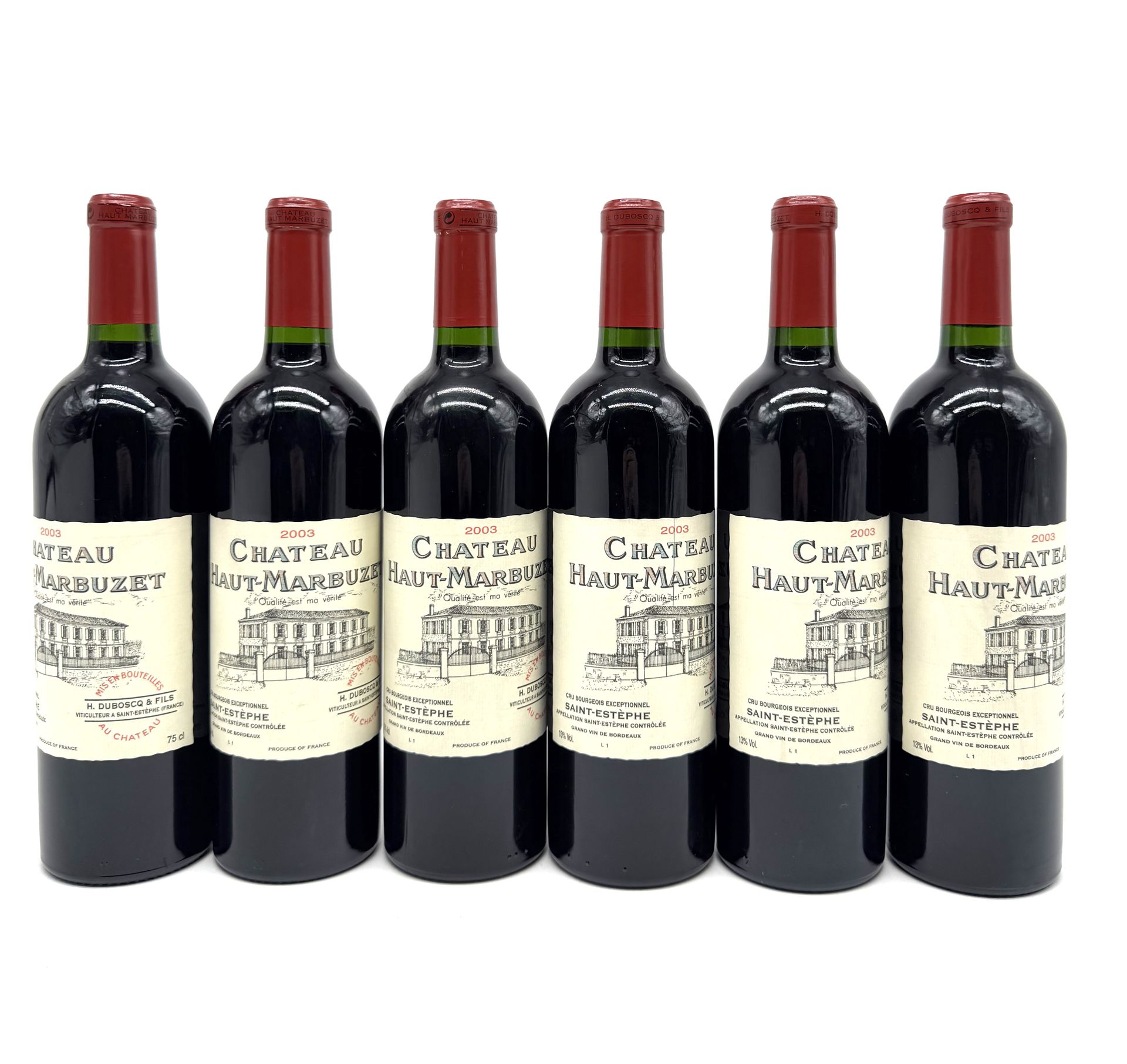 6 B CHÂTEAU HAUT-MARBUZET (Carton d'origine), Saint-Estephe, 2003