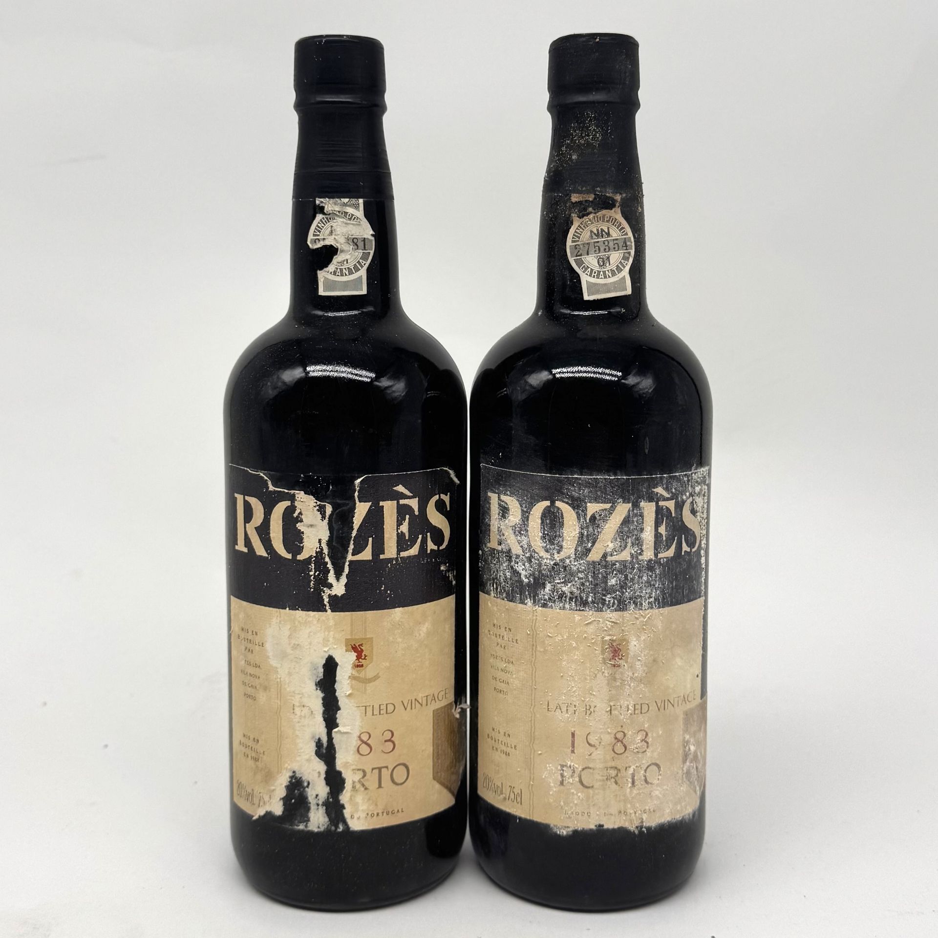 2 B PORTO LATE BOTTLED VINTAGE (original dirty wooden case) (e.t.a; bottled 1988), Rozes, 1983
