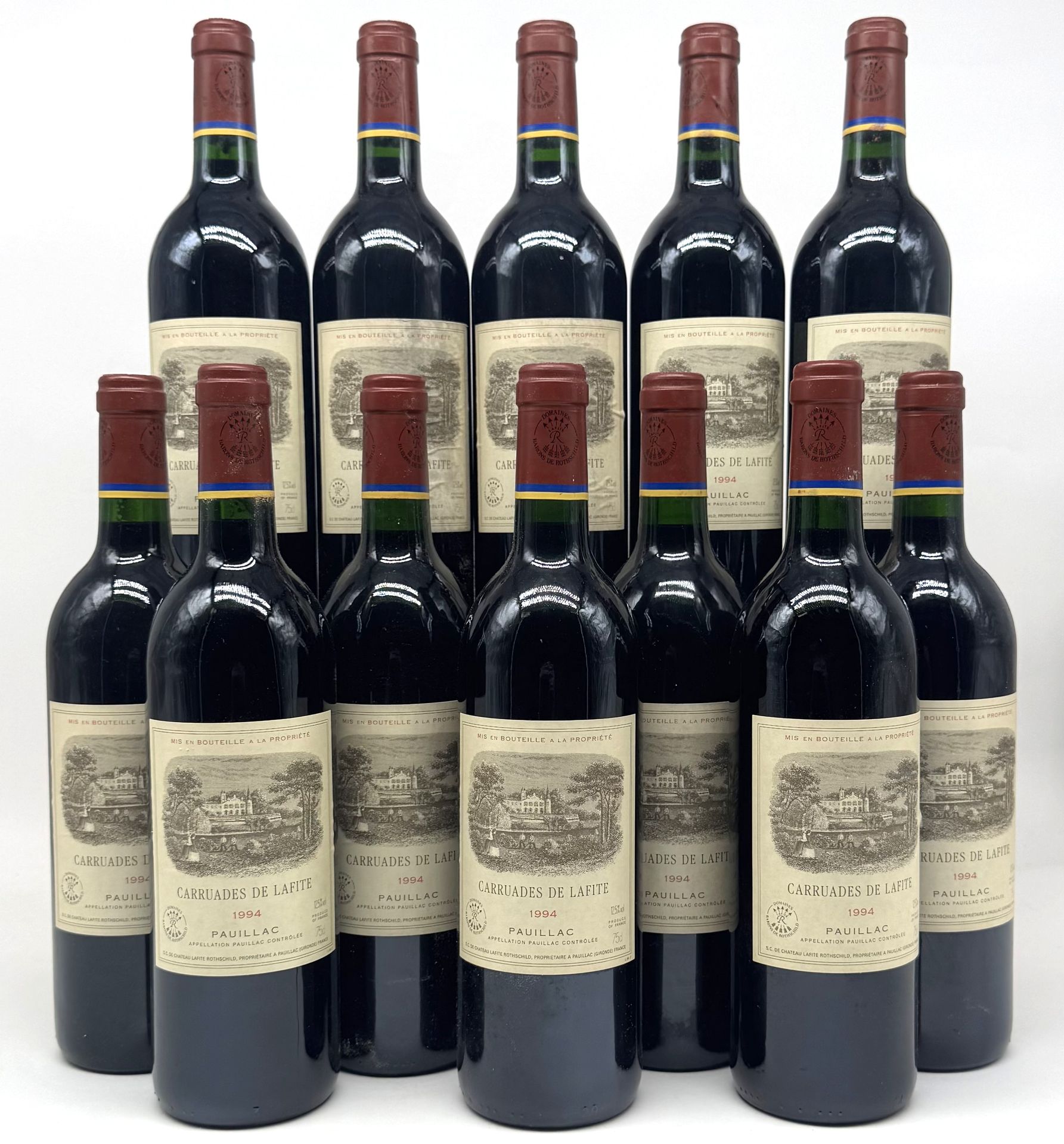 12 B CARRUADES DE LAFITE (Caisse Bois d'origine), Pauillac, 1994