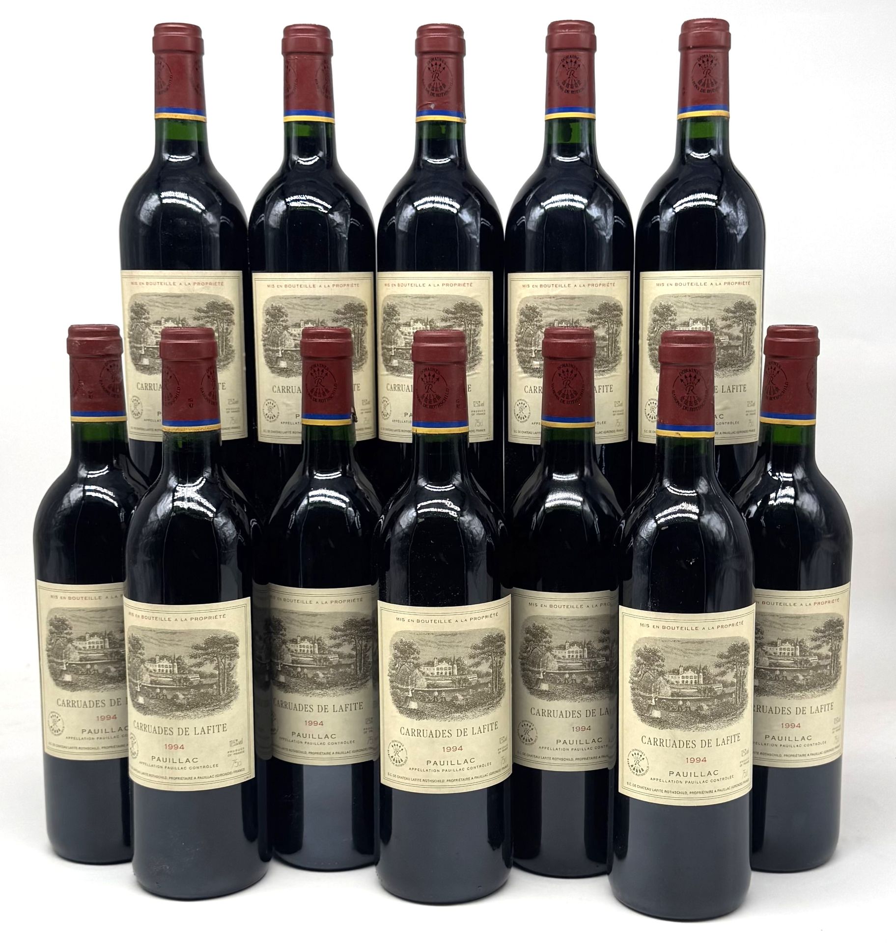 12 B CARRUADES DE LAFITE (Dirty wooden case), Pauillac, 1994
