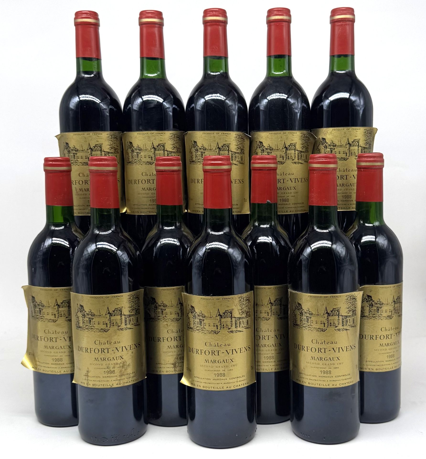 12 B CHÂTEAU DURFORT-VIVENS (Damaged original wooden case) (11 T.L.B.+ or better and 1 T.L.B.), GCC2 Margaux, 1988