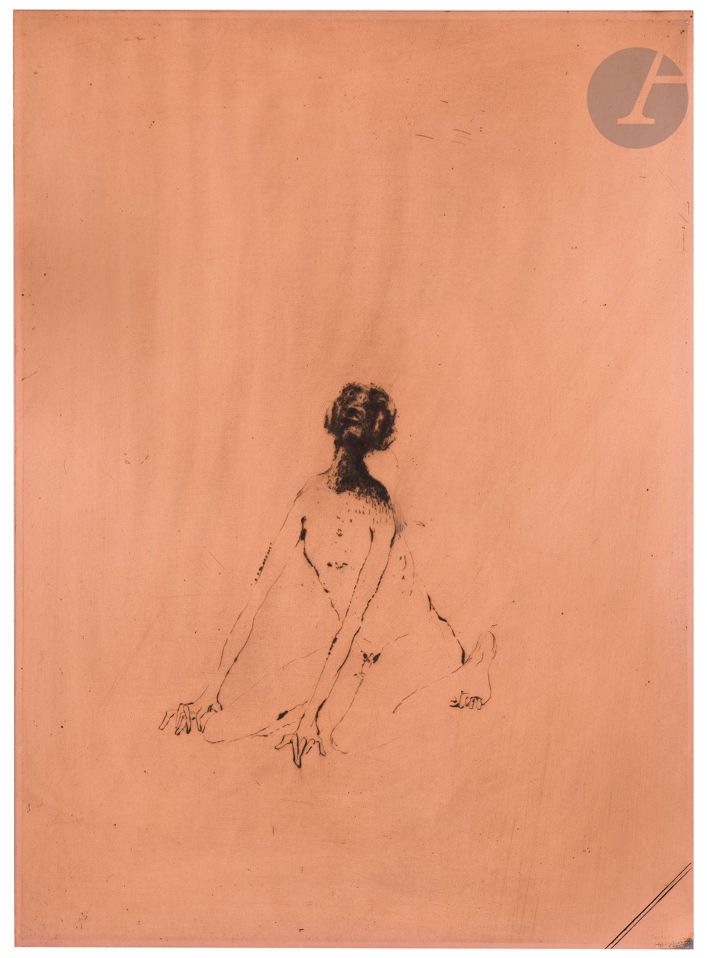 Zoran Mušič (slovène, 1909-2005) 
Nous ne sommes pas les derniers. 1975. Cuivre gravé à la pointe sèche. 280 x 380. Frélaut 265. Encré et verni. Biffé de deux longs traits de burin dans l’angle inférieur droit. 

Provenance :
Atelier Leblanc, imprimeur.
De ce cuivre a été effectué un tirage à 35 épreuves.