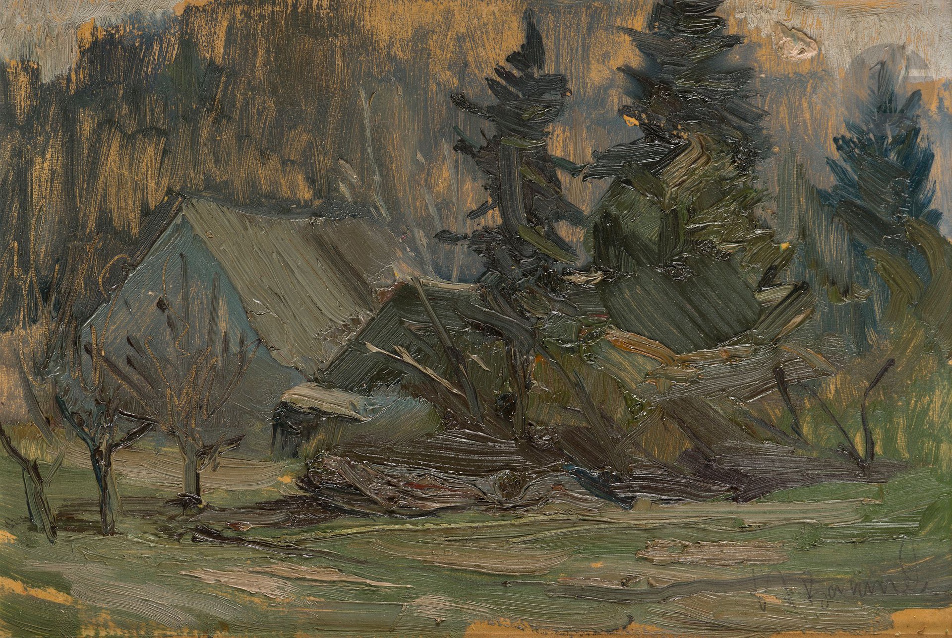 Henryk BARANOWSKI (1932-2005)
Paysage d’Oliwa (Gdansk), 1959
Huile sur carton.
Signée en bas à droite.
Titrée et datée sur l’étiquette au dos.
24,4 x 35,5 cm

[POLONICA, ART POLONAIS]