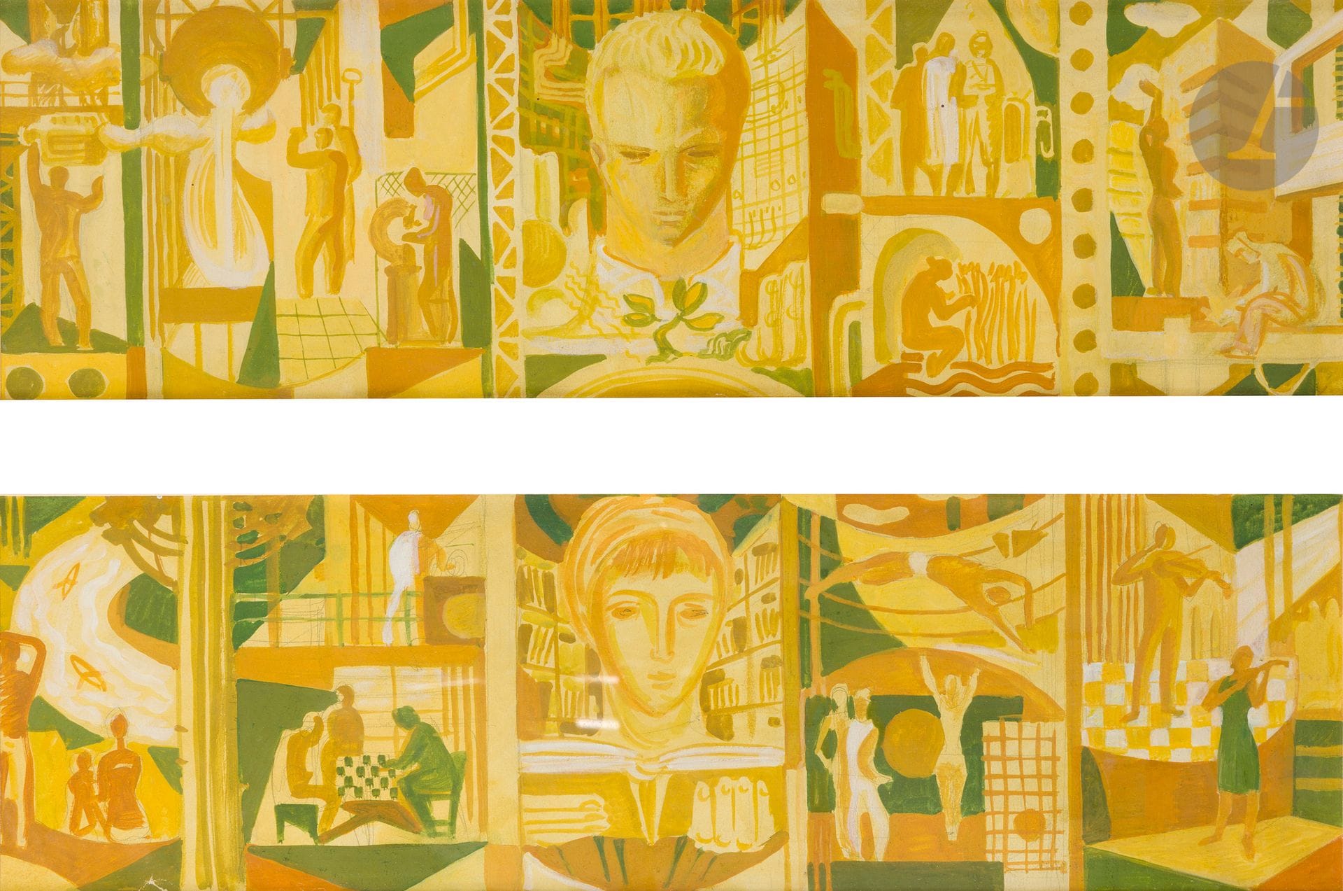Boris Alexandrovitch TALBERG (1930-1984)
Fresques murales, deux projets
Gouache.
14,5 x 48,5 cm (chaque)

[ART RUSSE]