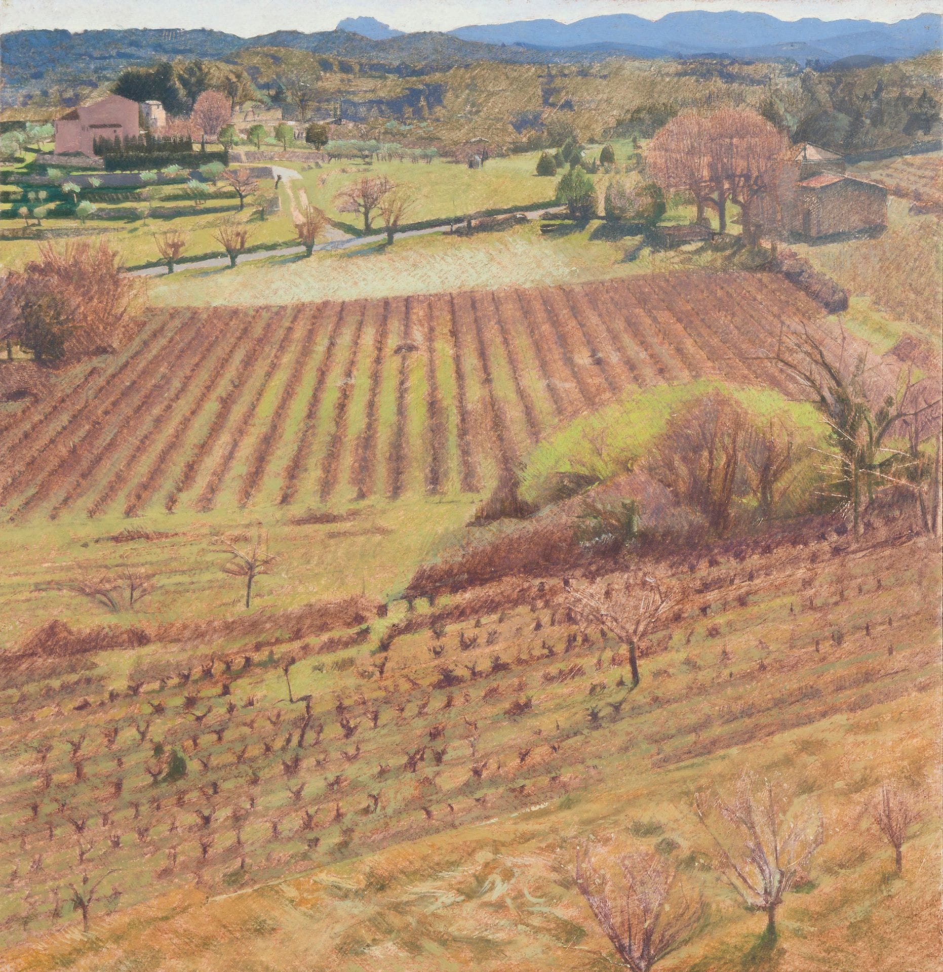 Jean-Michel BACQUET (né en 1956)
La Grand’Vigne, matinée de printemps, 
1988-1991
Huile sur papier marouflé sur bois.
Signée et datée au dos.
20 x 20 cm

Provenance : 
Galerie Claude Bernard, Paris (étiquette sur le montage).

Exposition : 
Galerie Forni, Bologne, 11 janvier – 7 février 1992.

Nous remercions Monsieur Jean-Michel Bacquet pour les informations qu’il nous a transmises.