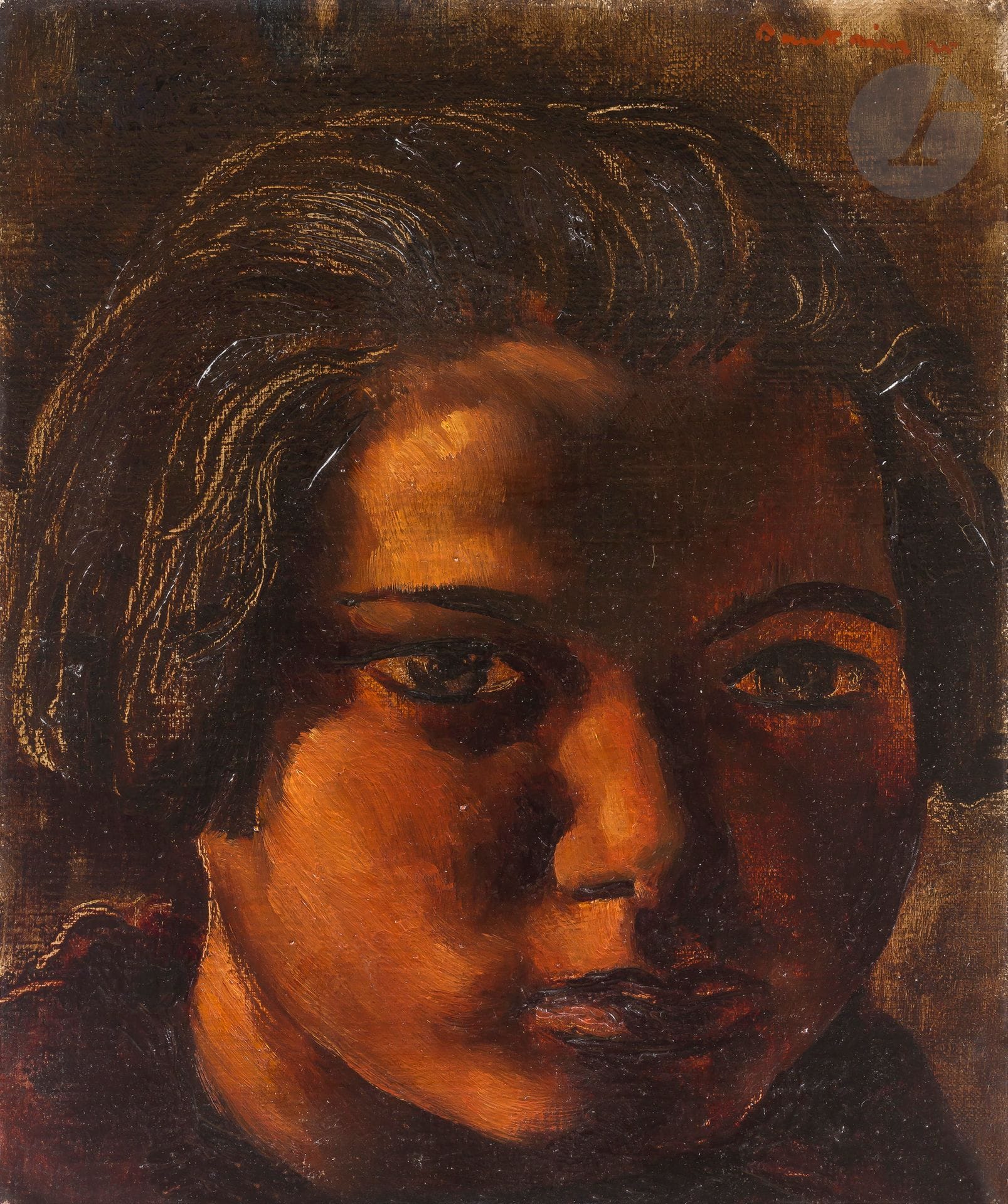 Jean FAUTRIER (1898-1964)
Tête de femme, 1925
Huile sur toile.
Signée et datée en haut à droite.
27 x 22 cm

Provenance : 
- Galerie Jeanne Castel, Paris.
- Collection Claude Raphaël-Leygues, Paris.
- Vente Ader - Picard - Tajan, «Collection Claude Raphaël-Leygues», Hôtel Drouot, Paris, 26 novembre 1984, n° 65.
- Galerie Tendances, Paris.

Expositions : 
- Jean Fautrier, Gallery Art Center, Tokyo, 7 – 25 mai 1985, catalogue, n° 14, reproduit.
- Jean Fautrier, Gallery Gion Sanjyo, Kyoto, 7 – 25 mai 1985, catalogue, n° 14, reproduit.
- Centre culturel français, Séoul, 1986, catalogue, reproduit.
- Jean Fautrier : Les estampes, Musée des Beaux-Arts, Tourcoing, 13 septembre – 2 novembre 1986, catalogue, n° 4, reproduit p. 42.
- Musée Ziem, Martigues, 1987.
- Fautrier 1898-1964, Musée d’Art Moderne de la Ville de Paris, 25 mai – 24 septembre 1989, catalogue, n° 5, reproduit p. 54.
- Galerie Interart, Genève, 2008-2009.

Bibliographie : 
- G. Galansino, Jean Fautrier, a chronology of his early paintings, Université de Chicago, 1973, n° 16.
- M.A. Stalter, Recherches sur la vie et l’œuvre de Jean Fautrier (1898 - 1964) de leurs commencements à 1940, essai de catalogue méthodique et d’interprétation, Université de Paris IV Sorbonne, 1982, n° 81.
- Marie-José Lefort, Fautrier, Catalogue Raisonné de l’œuvre peint, Paris, Éditions Norma, 2023, n° 53, reproduit p. 111.