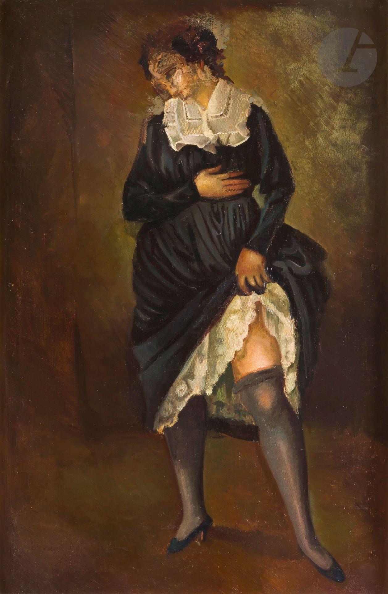 Ervand KOTCHAR (1899-1979)
Femme aux bas, 1919
Huile sur toile.
Signée « Ervand Kotcharian » et datée en bas à gauche.
65 x 46 cm

Provenance :
Vente Atelier Méliné Kotchar, Mes Laurin-Guilloux-Buffetaud-Tailleur, Hôtel Drouot, Paris, 6 novembre 1975, catalogue, n° 160, non reproduit.