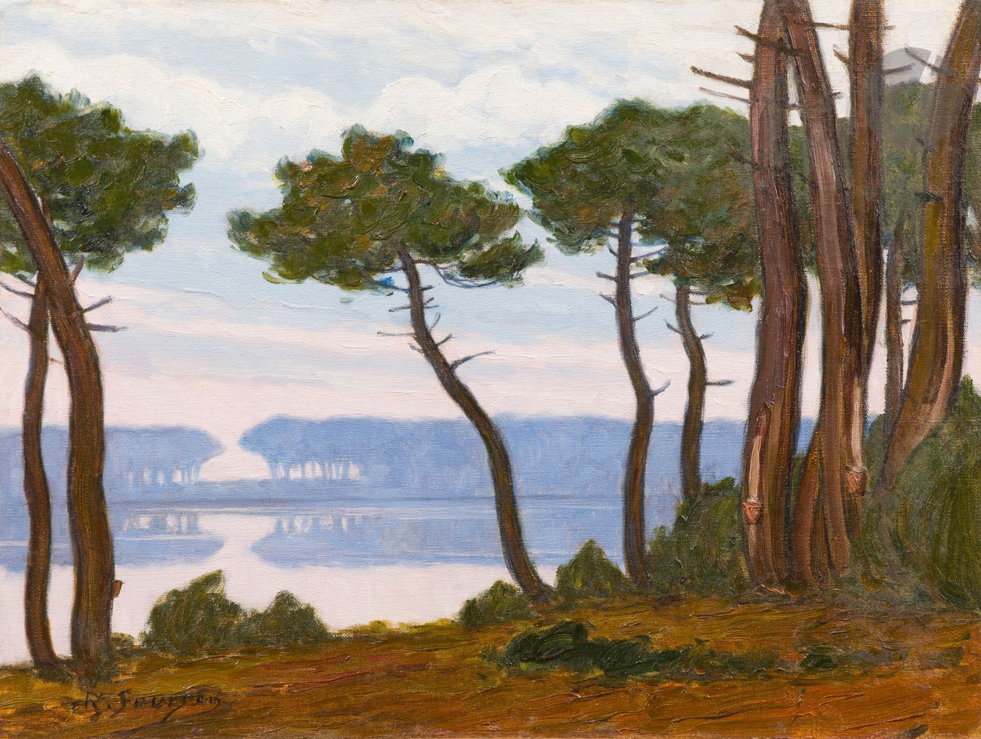Jean Roger SOURGEN (1883-1978)
Paysage des Landes
Huile sur toile.
Signée en bas à gauche.
(RESTAURATIONS).
46 x 61 cm