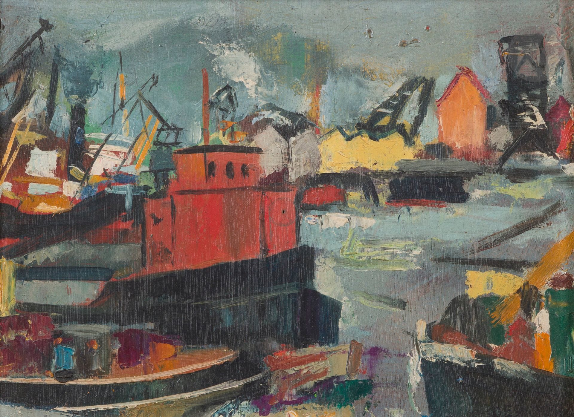 François DESNOYER (1894-1972)
Le Port
Oil on panel.
Signed lower right.
24 x 32.5 cm

We would like to thank Jean-Pierre Joubert and Clotilde Scordia for confirming the authenticity of this work. It will be included in the catalog raisonné currently in preparation.