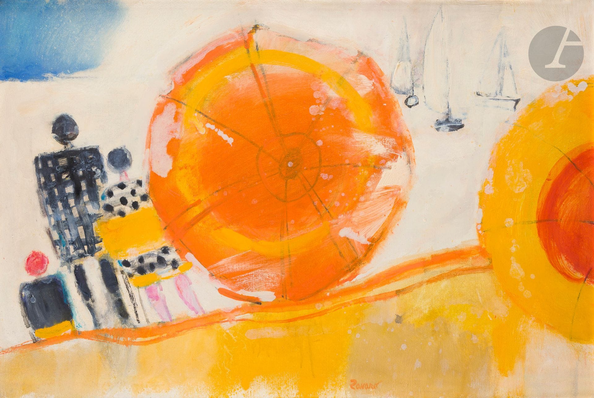 Albert ZAVARO (1925-2022)
The Parasol
Oil on canvas.
Signed at foot.
54 x 81 cm