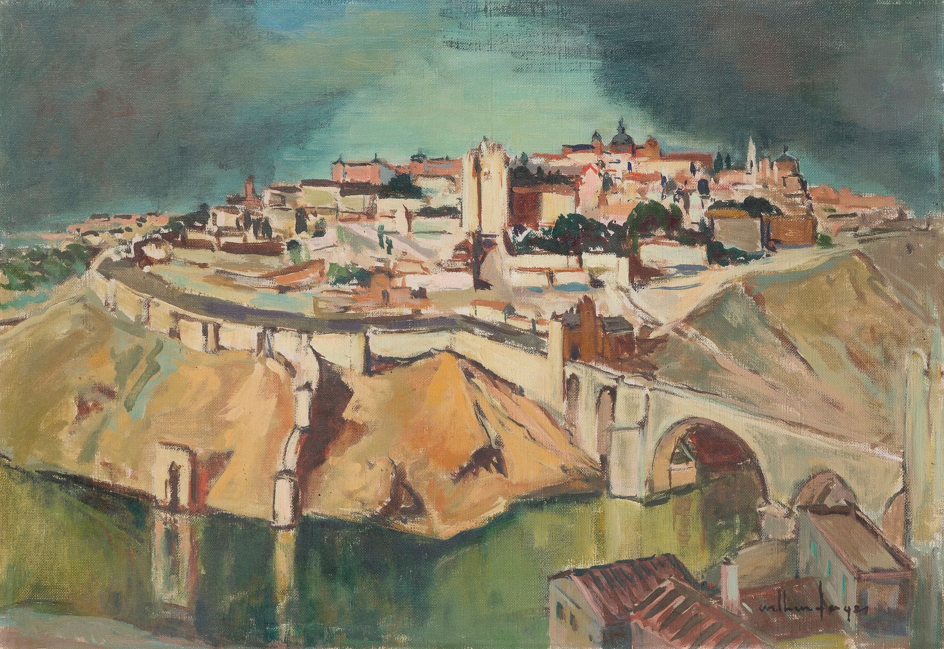 Arthur Raoul FAGES (1902-1984)
Vue de Tolède
Huile sur toile.
Signée en bas à droite.
38 x 55 cm