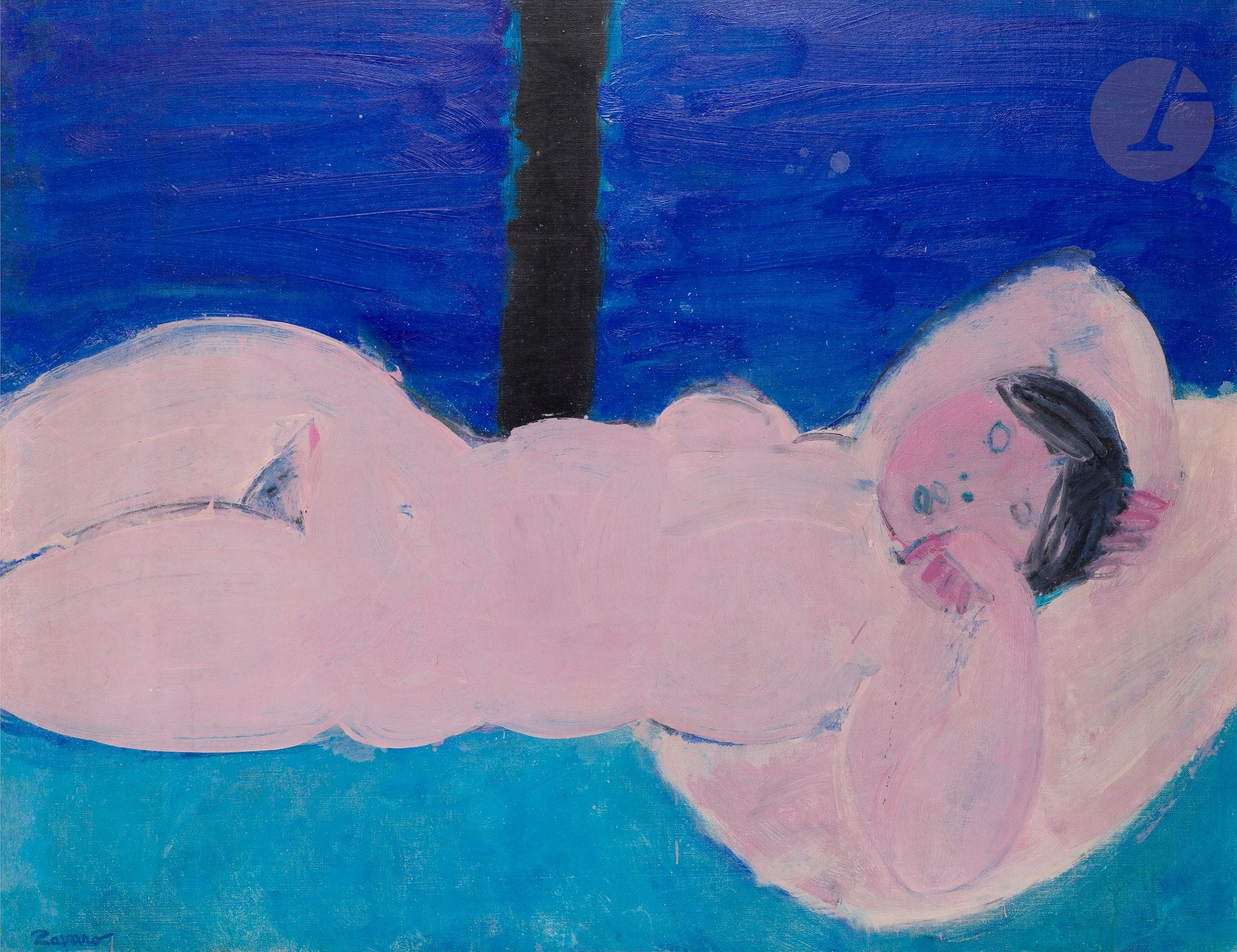 Albert ZAVARO (1925-2022)
Pink nude, 1965
Oil on canvas.
Signed lower left.
73 x 92 cm

Provenance : 
Galerie Framond, Paris (label on back).