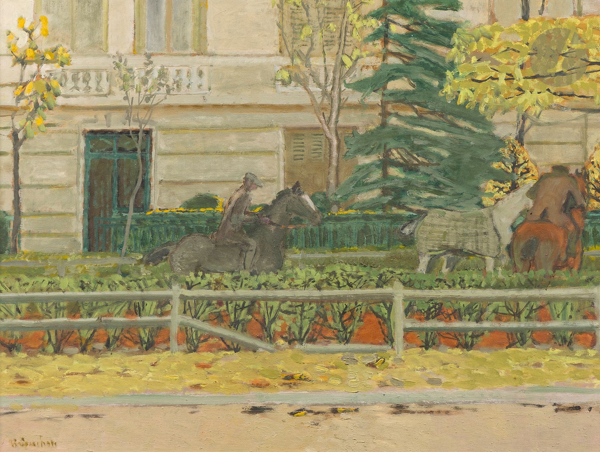 Maurice BRIANCHON (1899-1979)
The Fiacres
Oil on panel.
Signed lower left.
45.5 x 61 cm