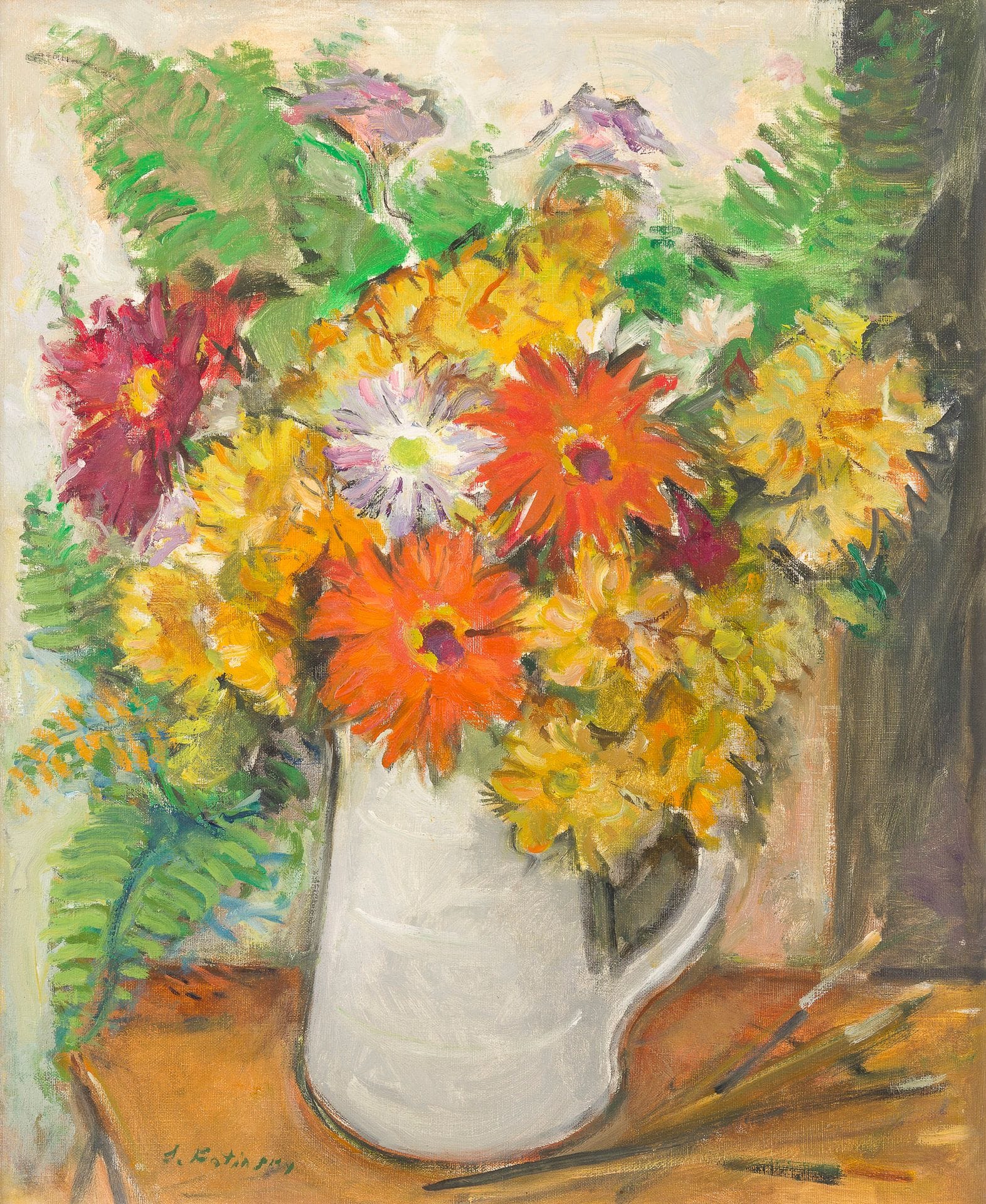 Serge FOTINSKY (1887-1971)
Bouquet de fleurs
Huile sur toile.
Signée en bas à gauche.
54 x 46 cm

Provenance : 
Vente Me Renaud (étiquette au dos).