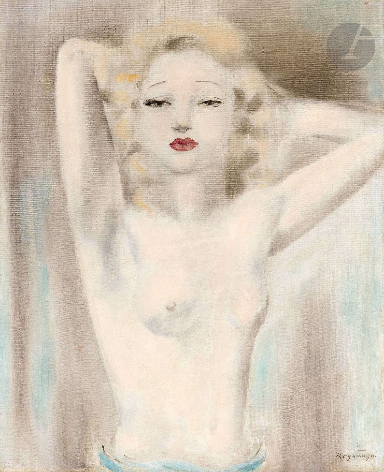 Sei KOYANAGUI (1896-1948)
Femme en buste
Huile sur toile.
Signée en bas à droite.
(Petit manque).
61 x 50 cm