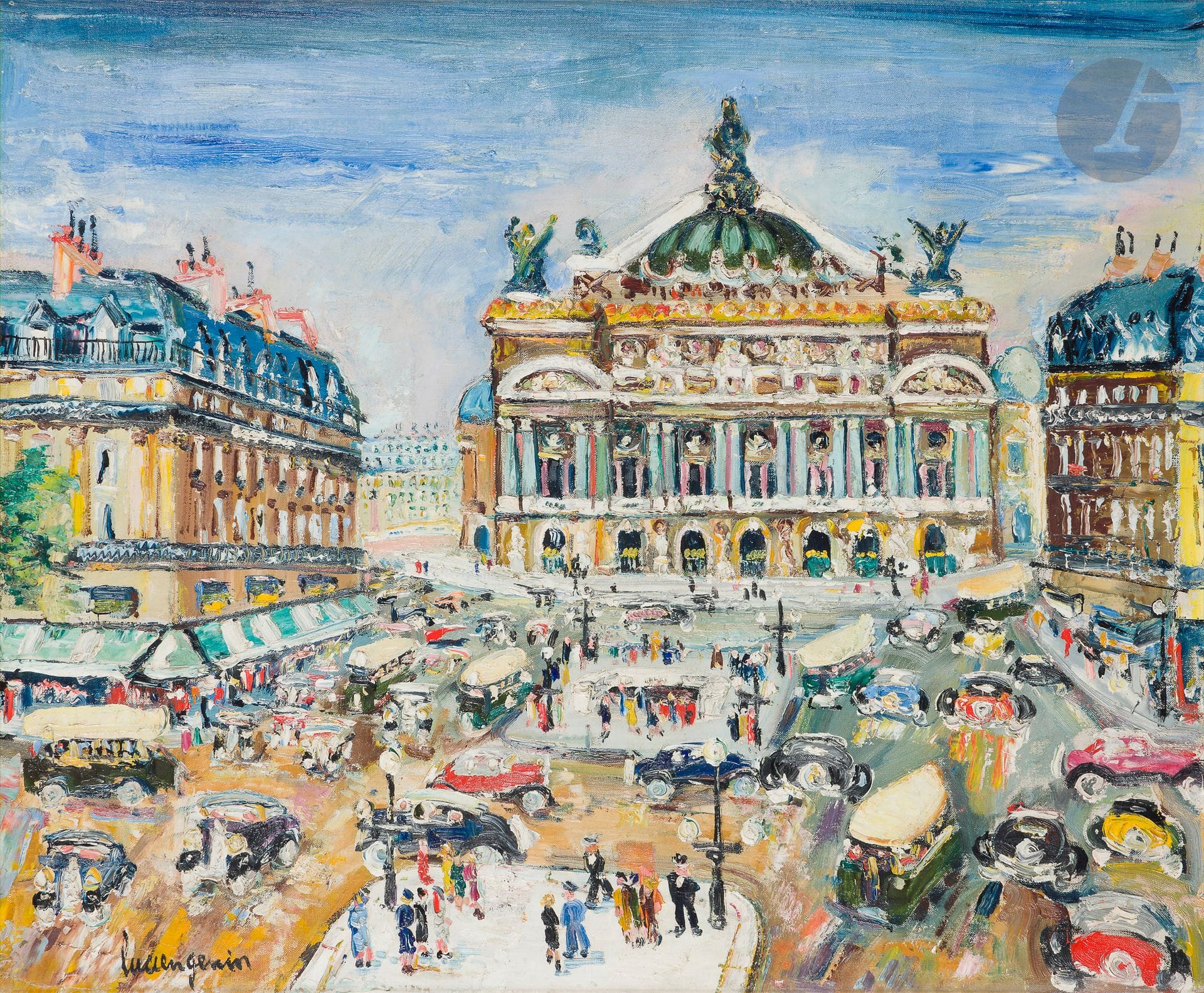 Lucien GENIN (1894-1953)
Paris, place de l'Opéra
Huile sur toile.
Signée en bas à gauche.
54 x 65 cm
