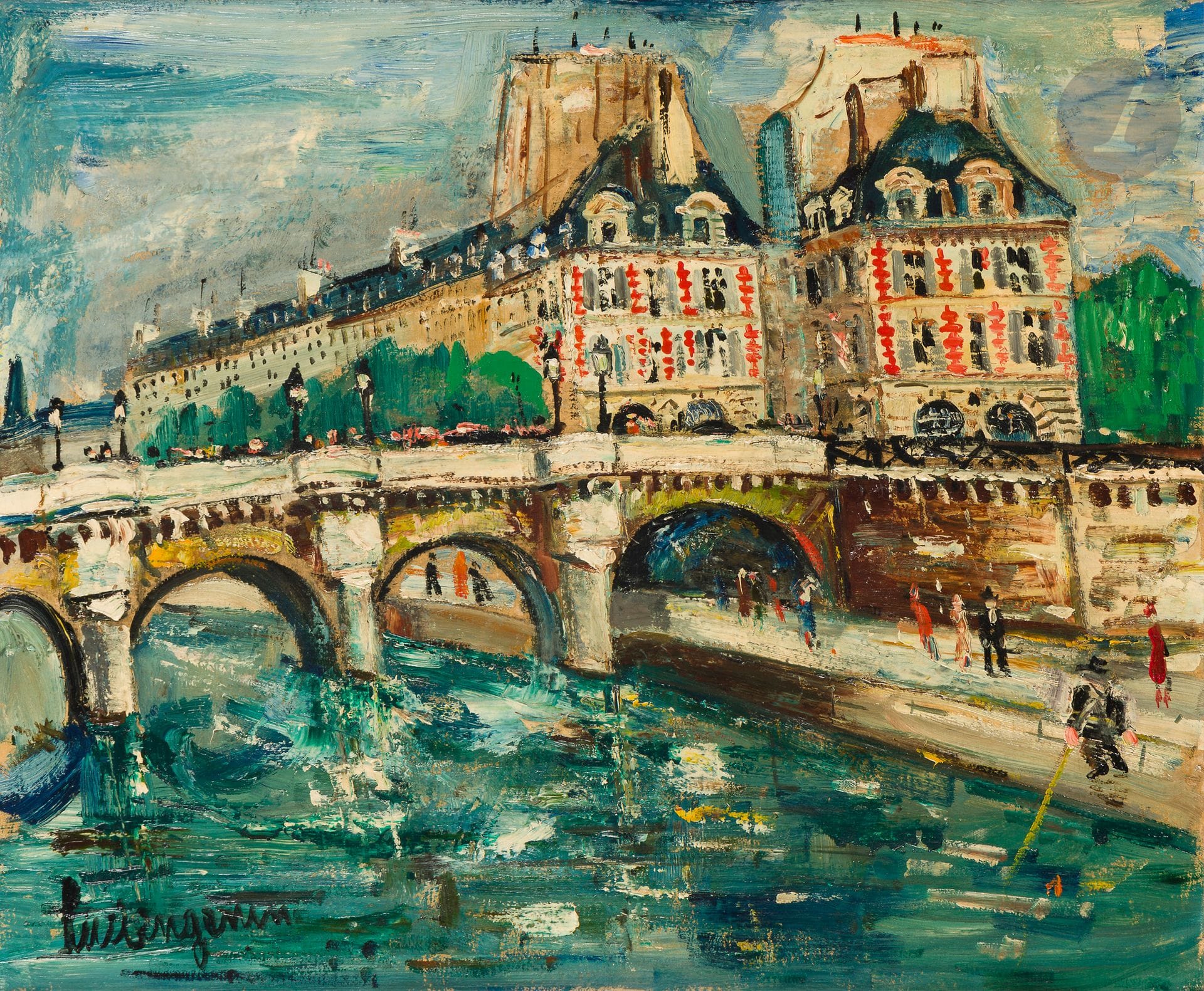 Lucien GENIN (1894-1953)
Paris, le Pont Neuf et l'île de la Cité
Huile sur toile.
Signée en bas à gauche.
50 x 61 cm

Provenance : 
Vente Mes Audap-Picard-Solanet & Associés, Hôtel Drouot, Paris, 12 décembre 1997, n° 81.