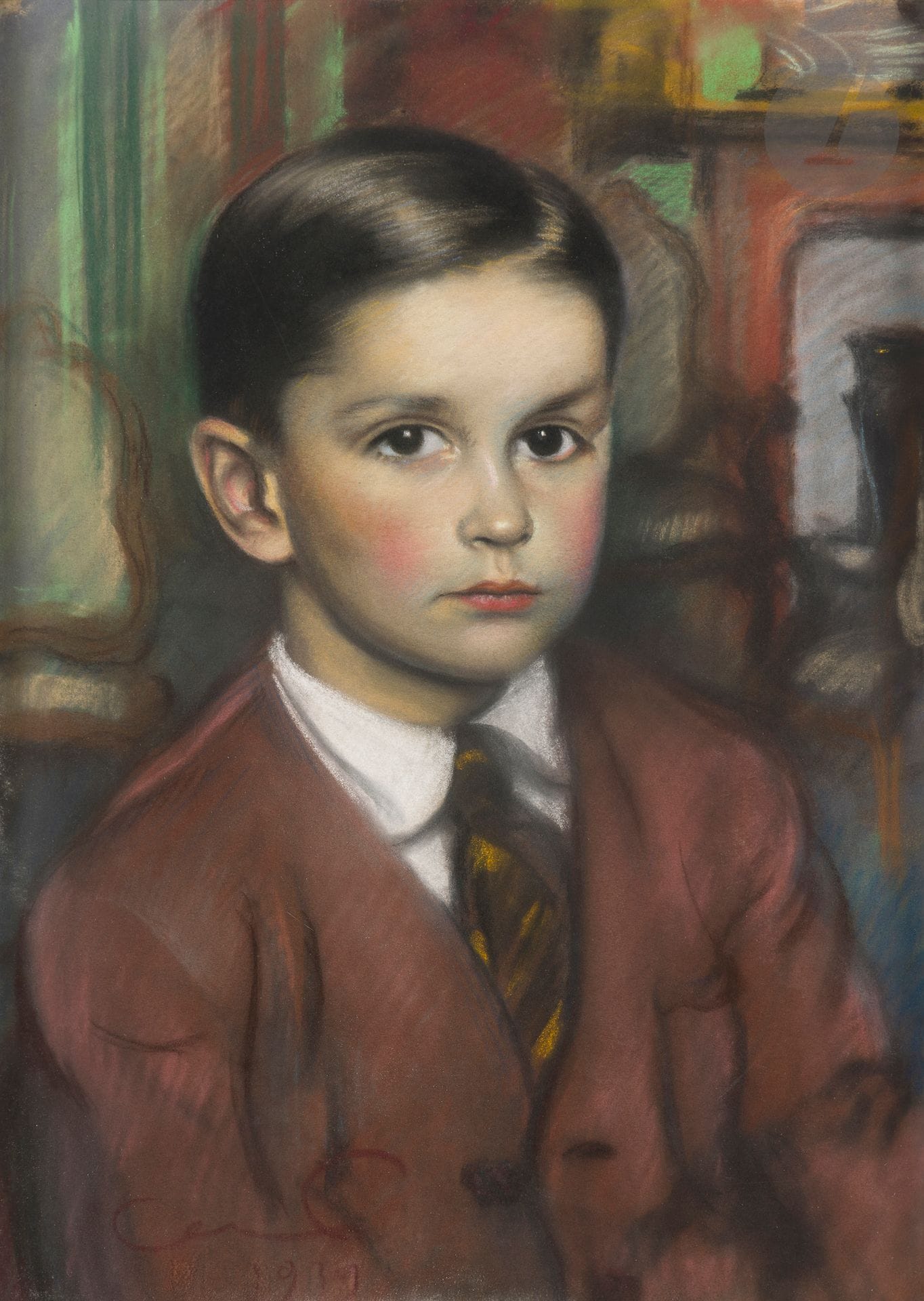 Louis FORTUNEY (1875-1951)
Portrait d'un jeune garçon, 1939
Pastel.
Signé et daté en bas à gauche.
60 x 43 cm