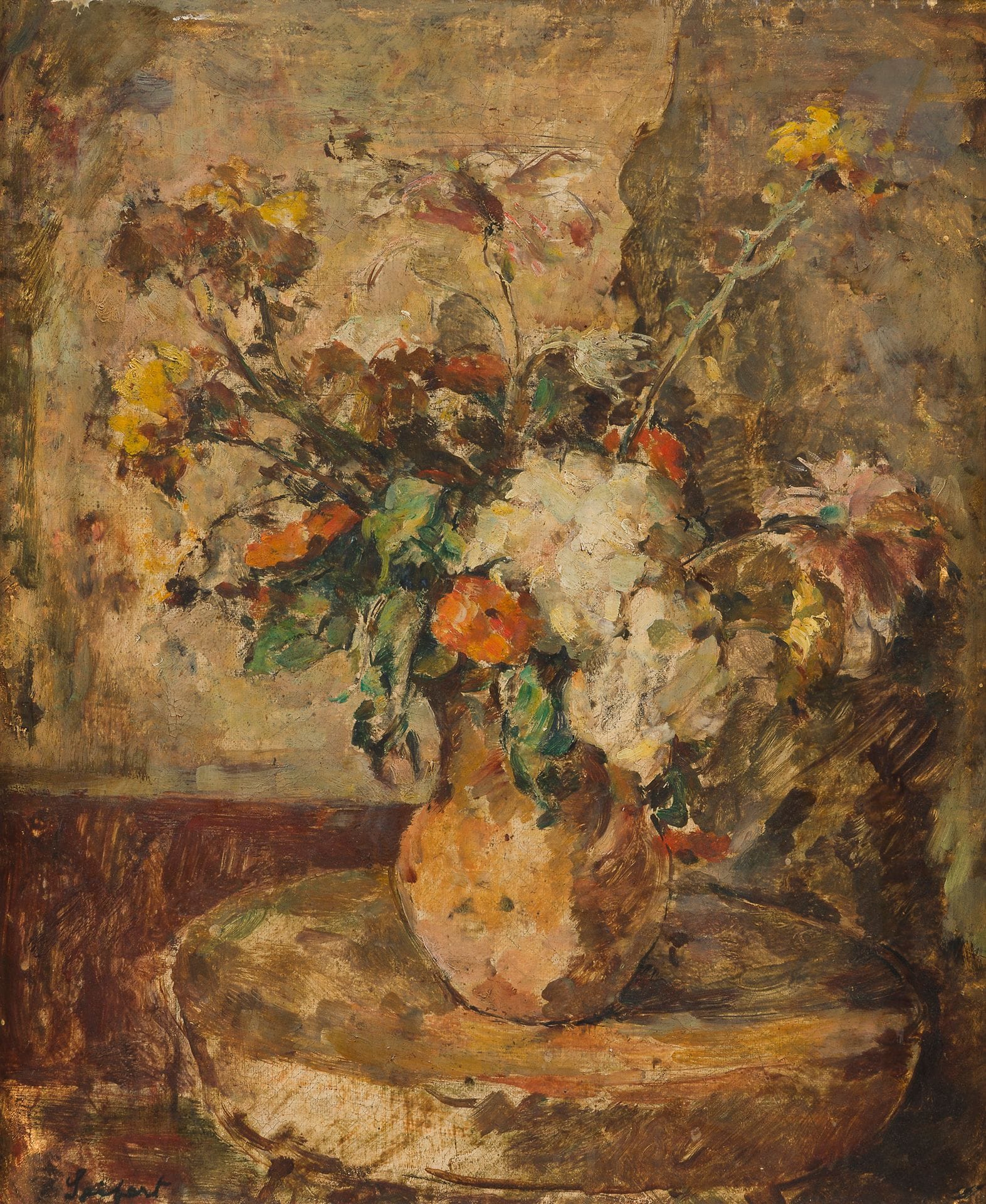 David SEIFERT (1896-1980)
Nature morte au guéridon
Huile sur toile.
Signée en bas à gauche.
46 x 38 cm