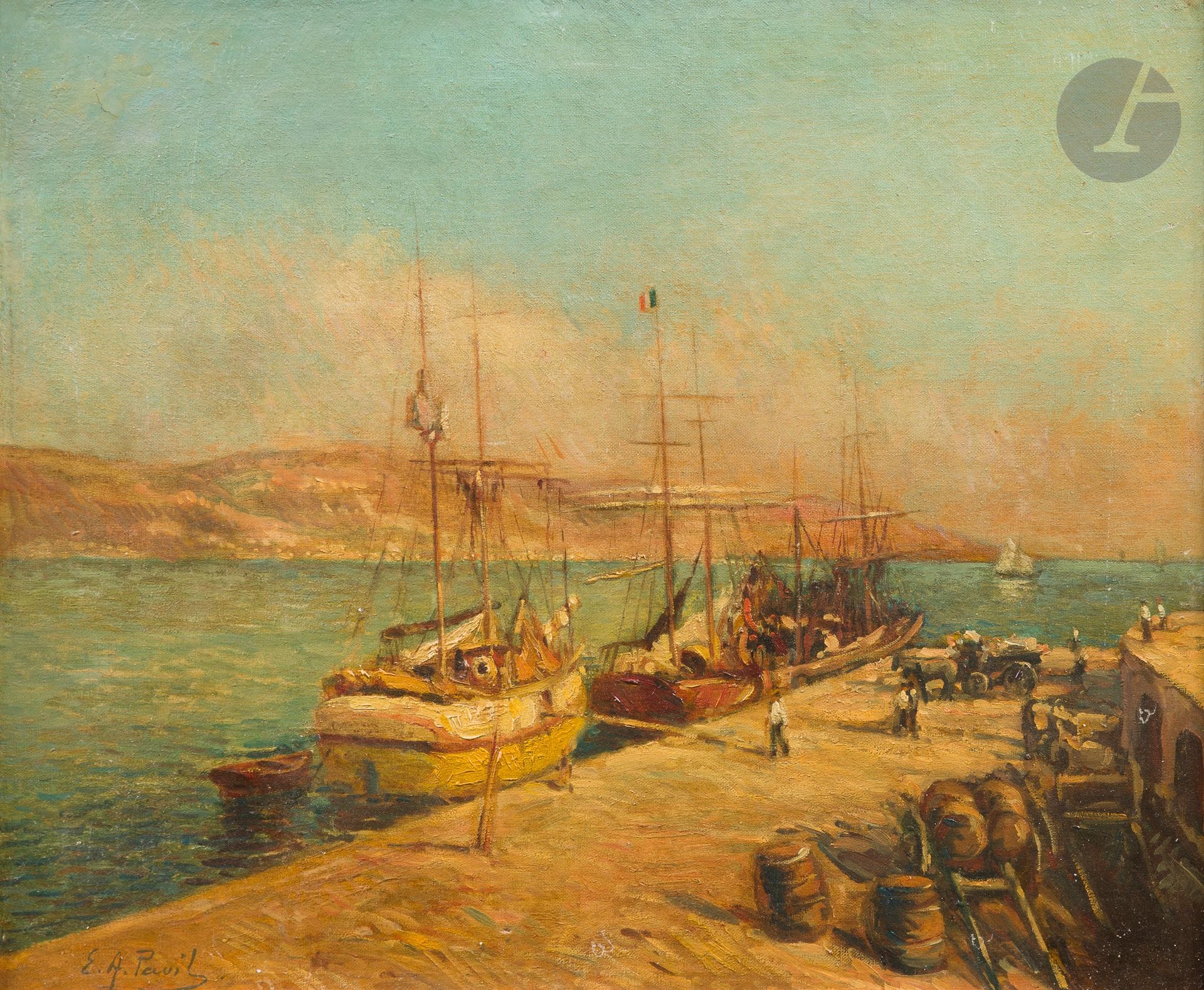 Elie-Anatole PAVIL (1873-1944)
Le Port
Oil on canvas.
Signed lower left.
(Restoration).
50 x 61 cm