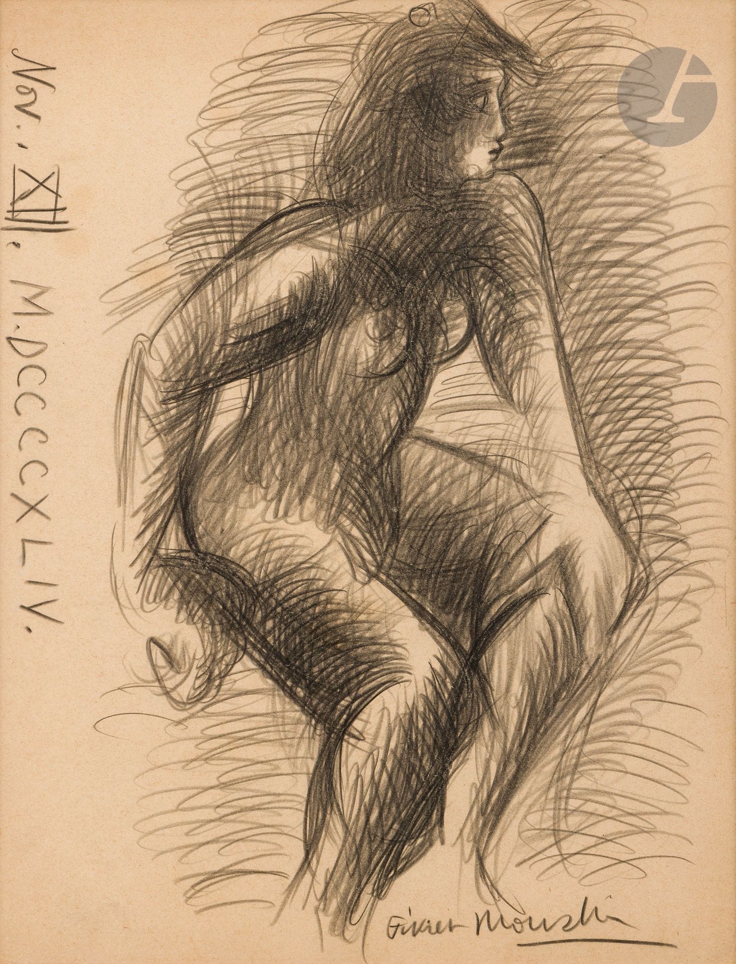 Fikret MOUALLA [Turkish] (1905-1968)
Nude Woman, 1944
Pencil.
Signed lower right.
Dated "Nov. XVIII. M.DCCCCXLIV" on the left.
31 x 23 cm
