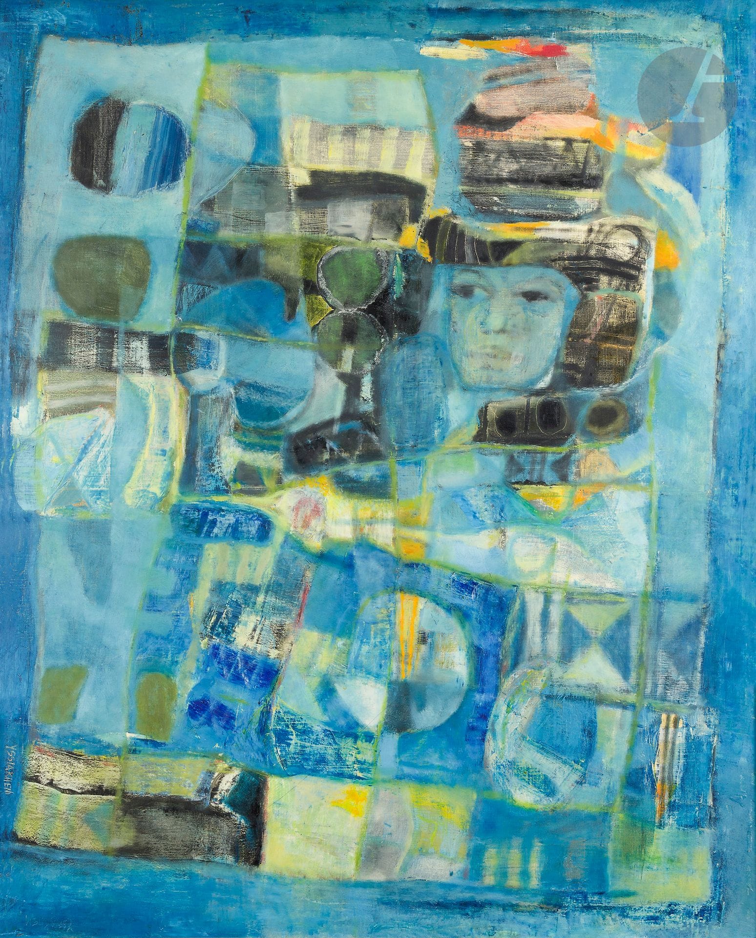 M’hamed ISSIAKHEM [algérien] (1928-1985)
Femme kabyle, vers 1965
Huile sur toile.
Signée en bas sur la gauche.
100 x 81 cm

Provenance : 
Collection Jean-Pierre Saïd, Paris. Par descendance.