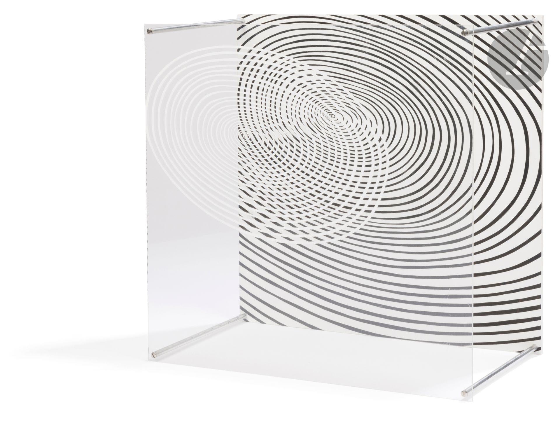 Jesús-Rafael SOTO [Venezuelan] (1923-2005)
Sotomagie, 1967
Screen-printed Plexiglas print.
Signed and numbered on 100 on the back label.
Editions Denise René.
34 x 34 x 18 cm