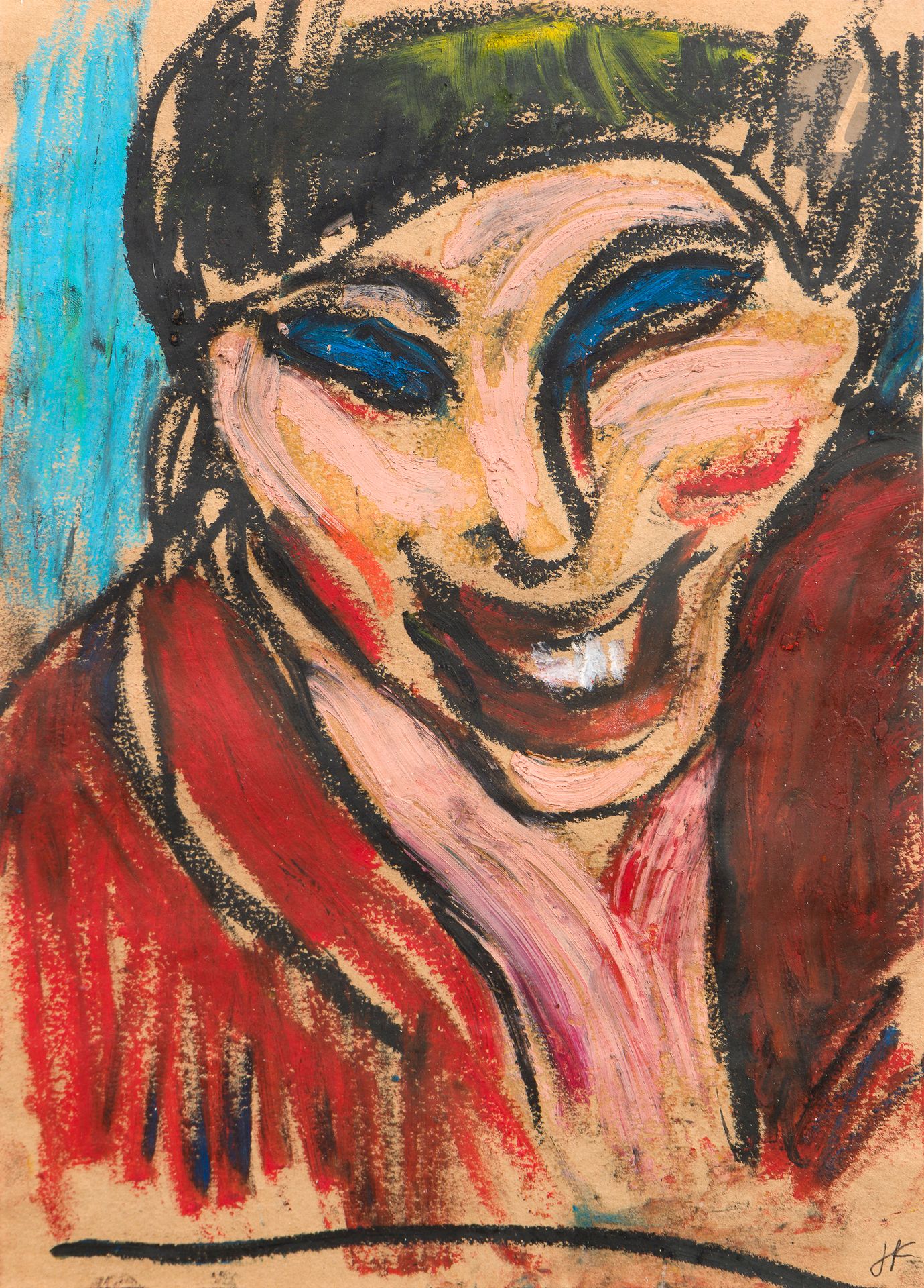 Joanna FLATAU [polonaise] (née en 1943)
Portrait de femme, 1990
Pastel gras.
Monogrammé en bas à droite.
29,5 x 21 cm